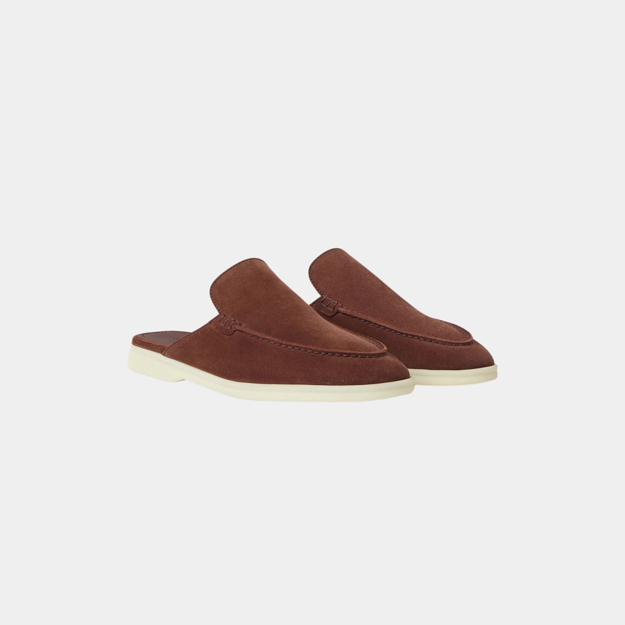 Loro Piana Babouche Walk Loafer In Suede, Deep Mogano, Front