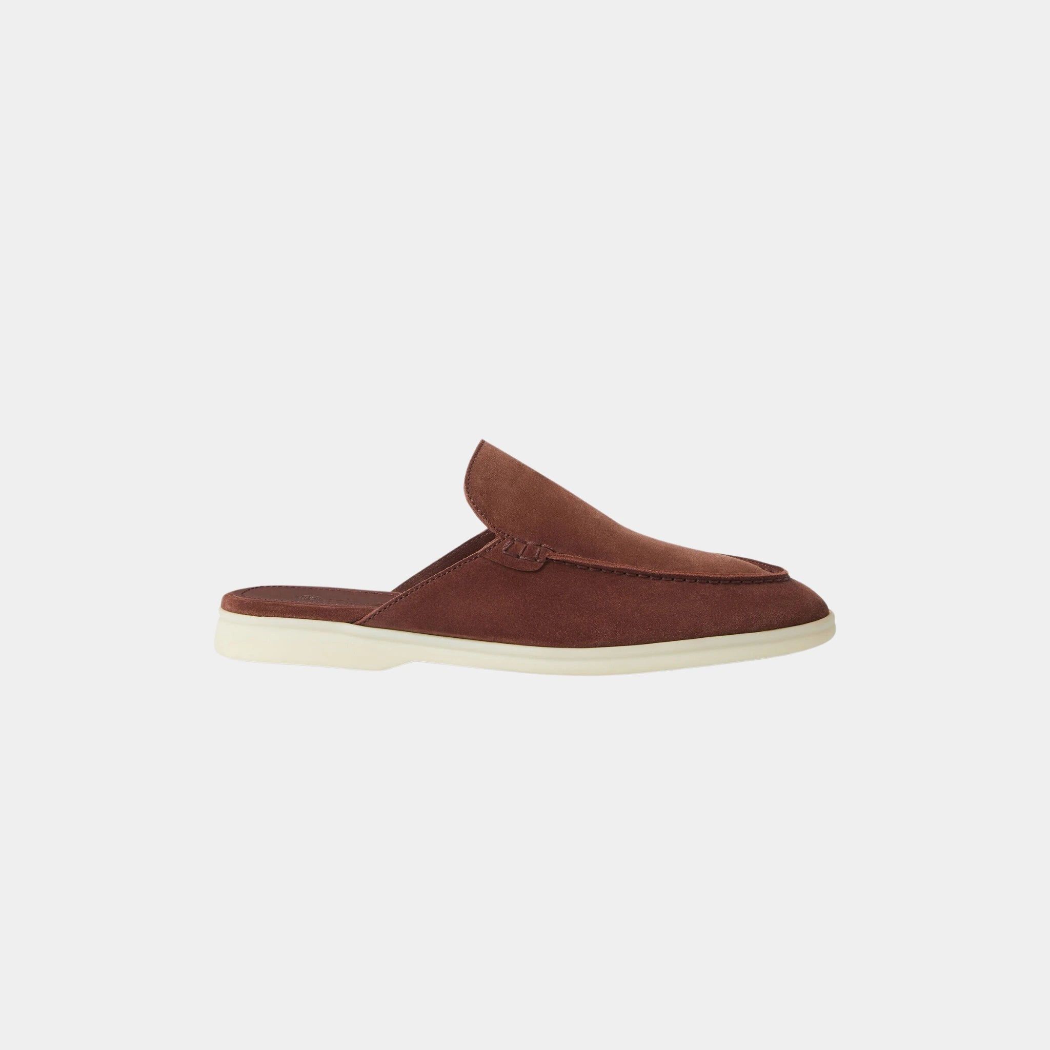 Loro Piana Babouche Walk Loafer In Suede, Deep Mogano, Side