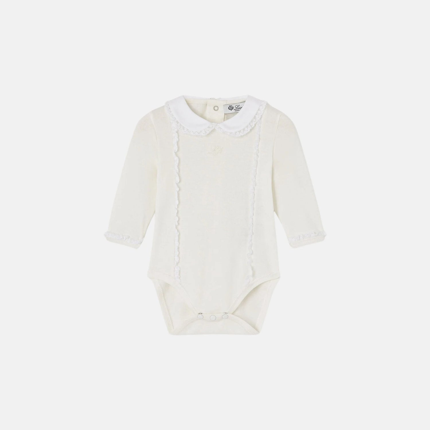 Loro Piana Baby Bisou Bodysuit Cotton, Front
