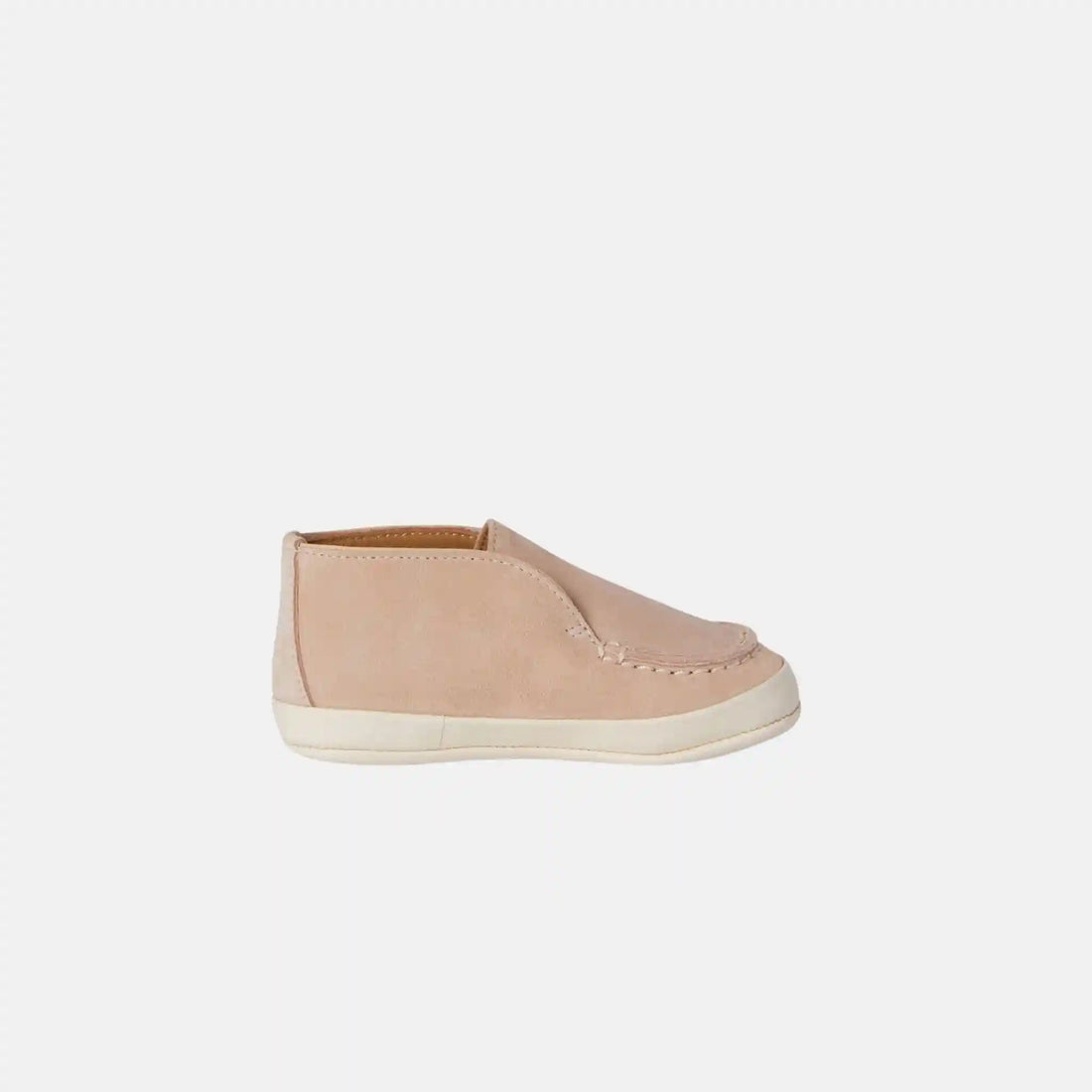 Loro Piana Baby Open Walk Ankle Boot in Suede, Pink Sand, Side