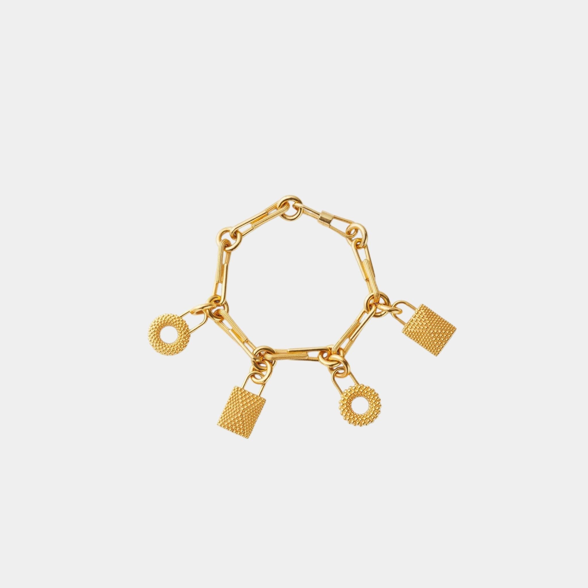 Loro Piana Bubble Charm Chain Brass, Soft Gold, Front