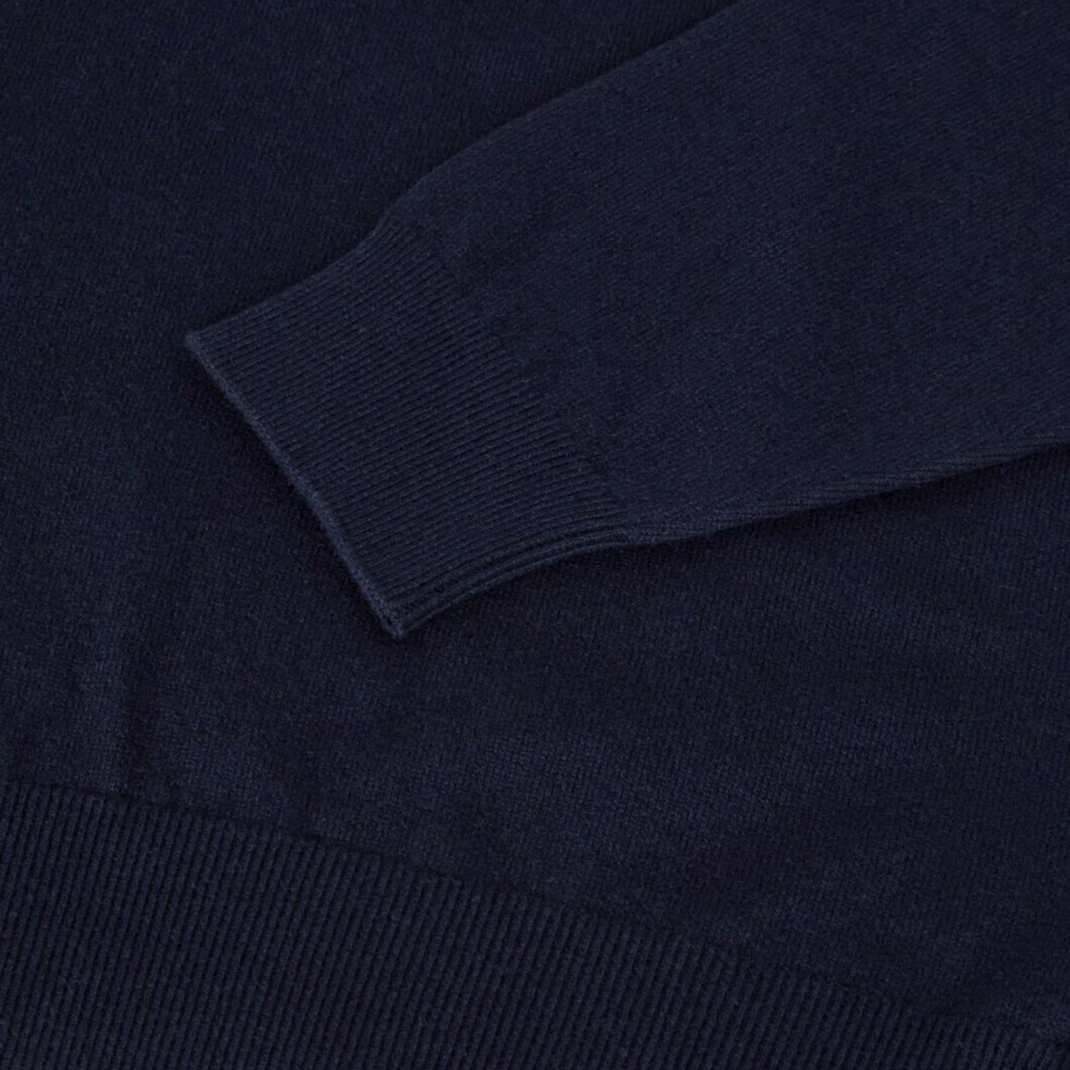 Loro Piana Classic Half-Zip Baby Cashmere Sweater, Navy Blue , Closeup