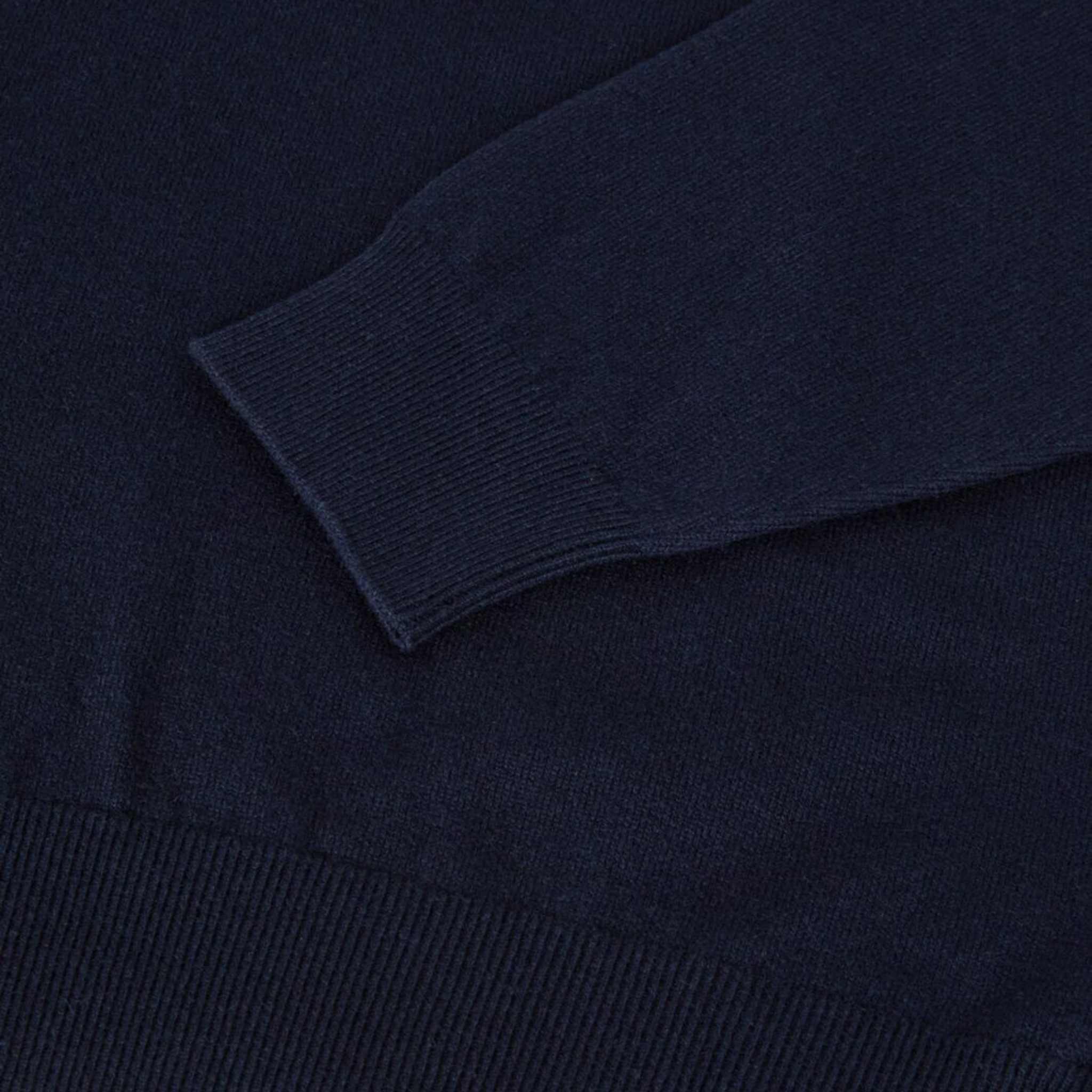 Loro Piana Classic Half-Zip Baby Cashmere Sweater, Navy Blue , Closeup