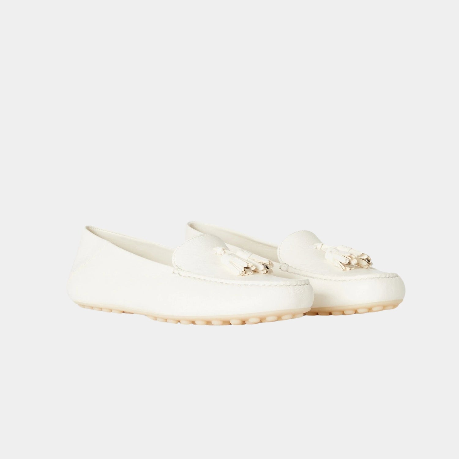 Loro Piana Dot Sole Walk Loafer in Deerskin, White, Front