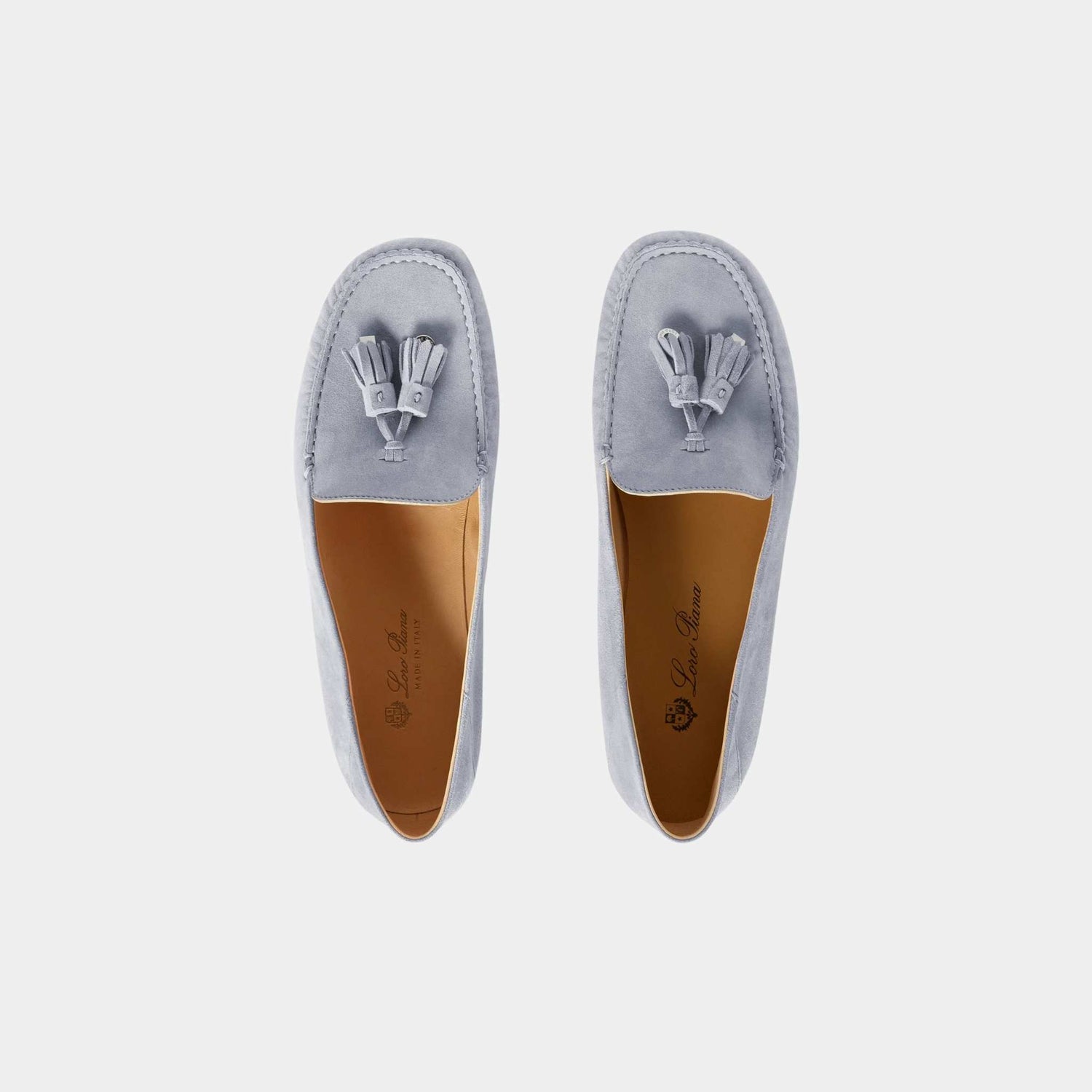 Loro Piana Dot Sole Walk Loafer Suede Goatskin, Zircon, Top