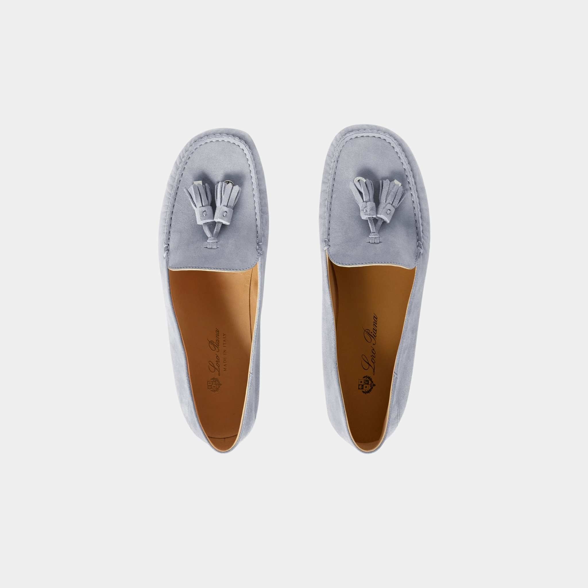 Loro Piana Dot Sole Walk Loafer Suede Goatskin, Zircon, Top