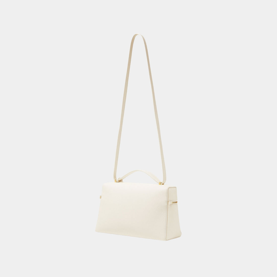 Loro Piana Extra Bag L27 من جلد العجل، أبيض همس، من الخلف