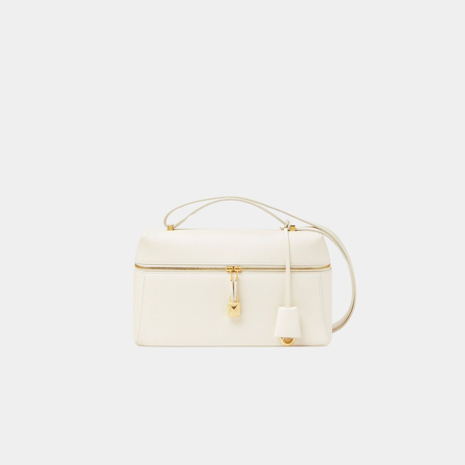 Loro Piana Extra Bag L27 Calfskin, Whisper White, Front
