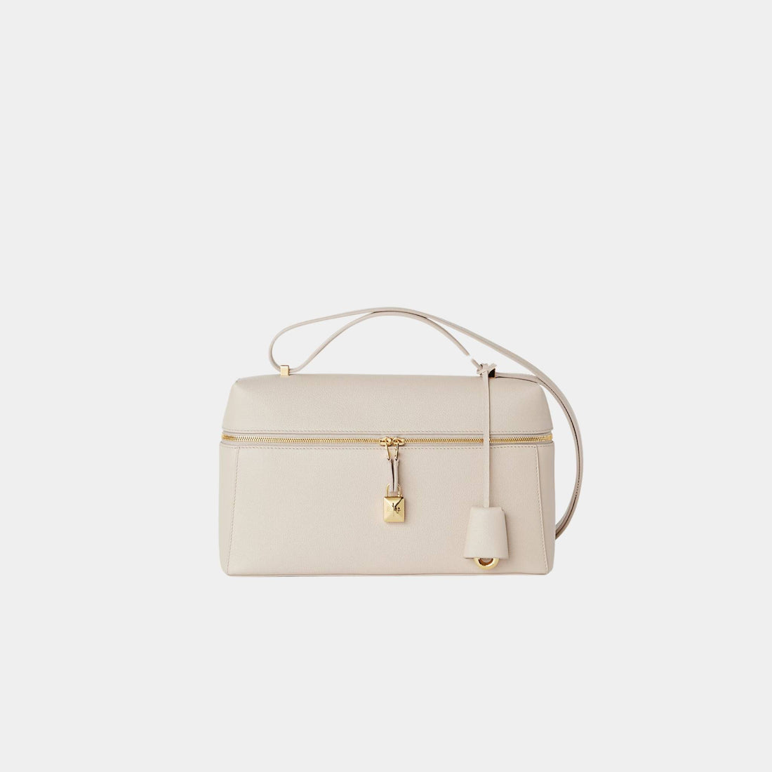 Loro Piana Extra Bag L27 In Calfskin, Light Travertine, Front