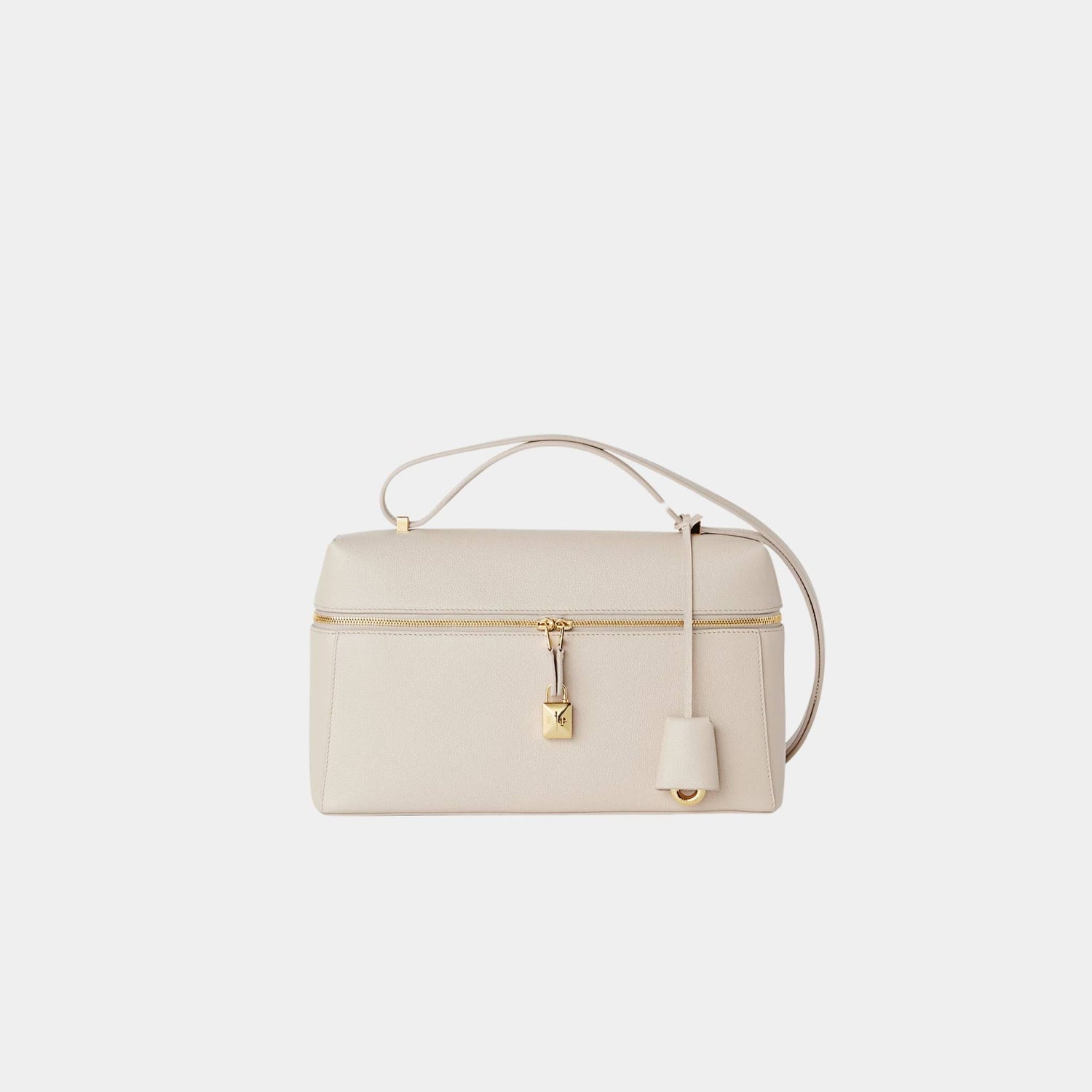 Loro Piana Extra Bag L27 In Calfskin, Light Travertine, Front