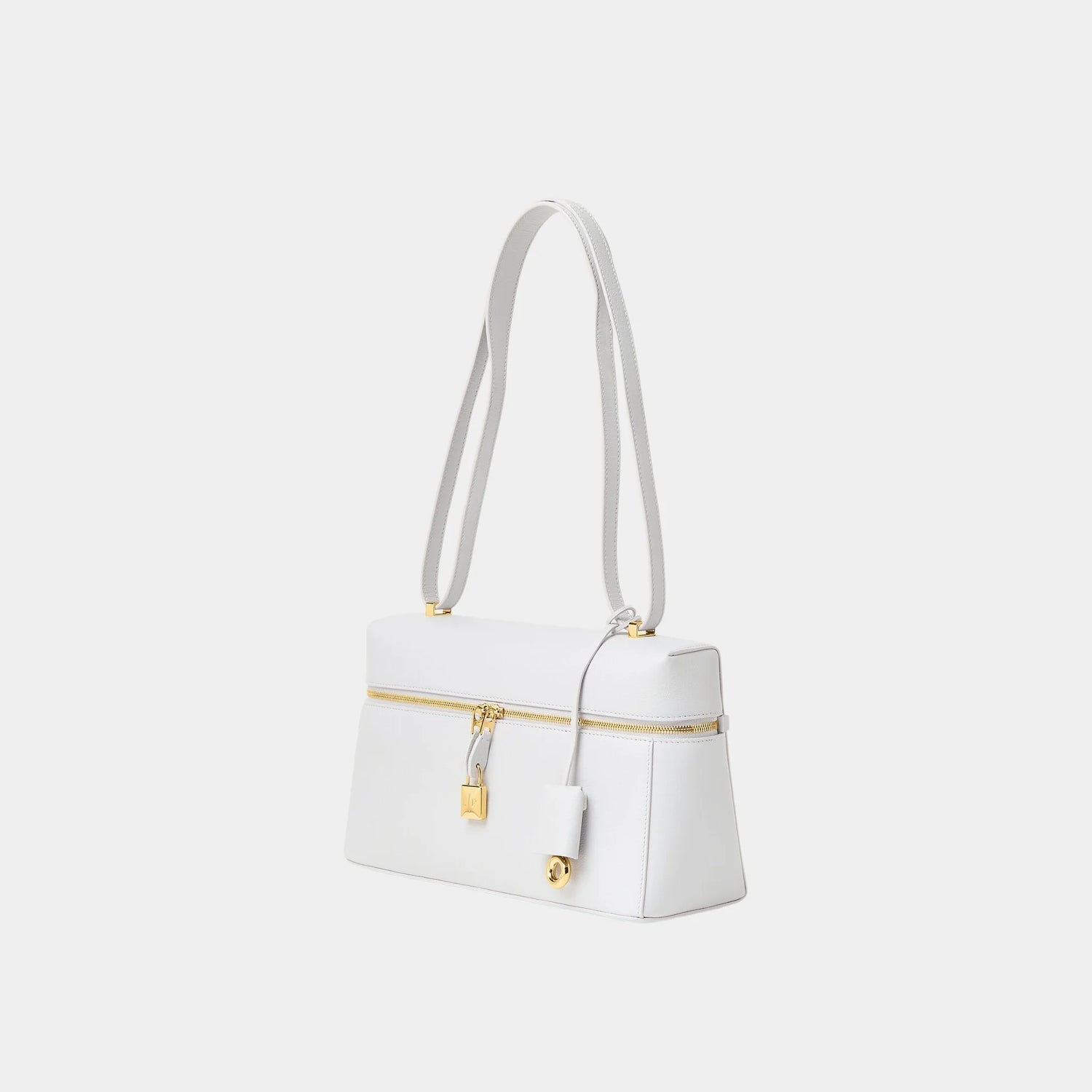 Loro Piana Extra Bag L27 In Calfskin, Moon Blue, Side