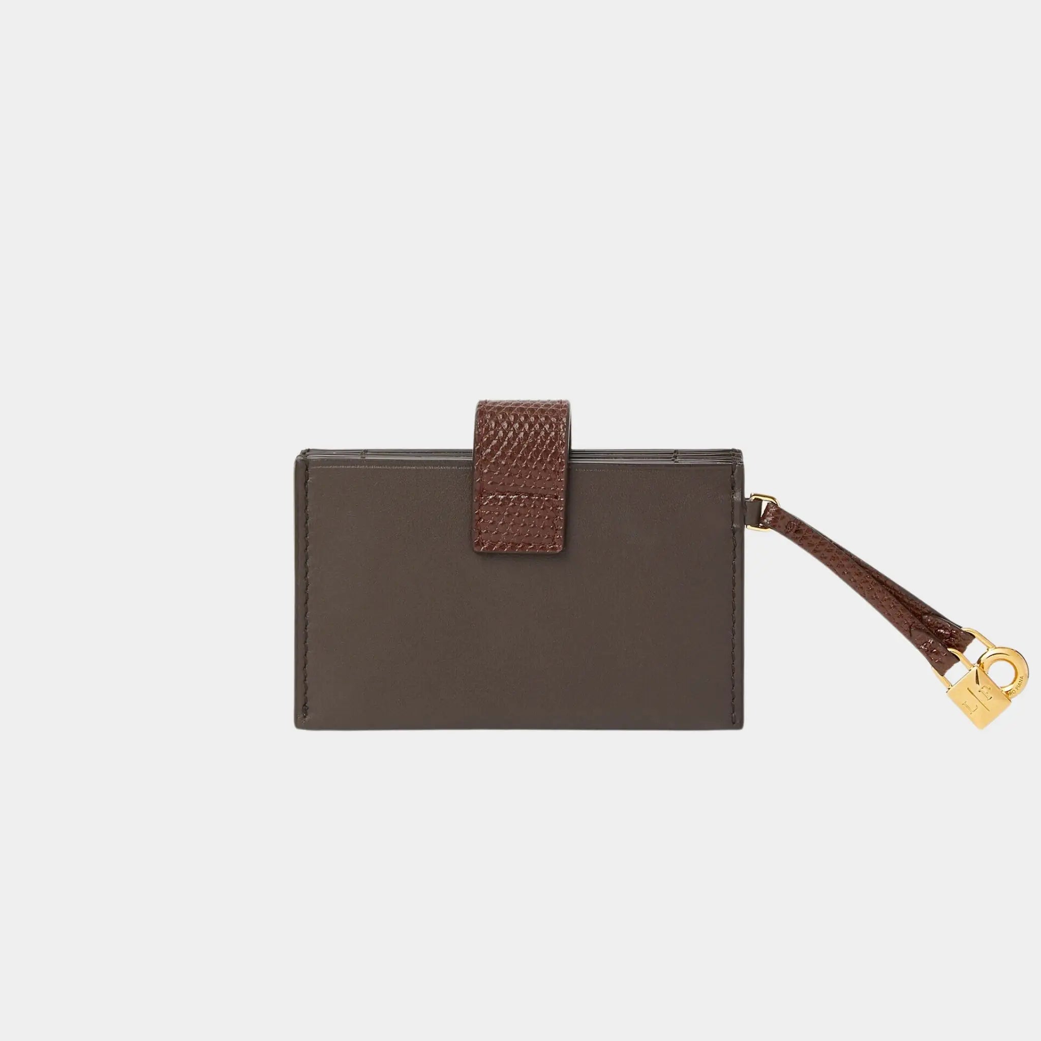 Loro Piana Extra Cardholder Calfskin, Dark Chocolate/Amaretto/Sun Gold, Back