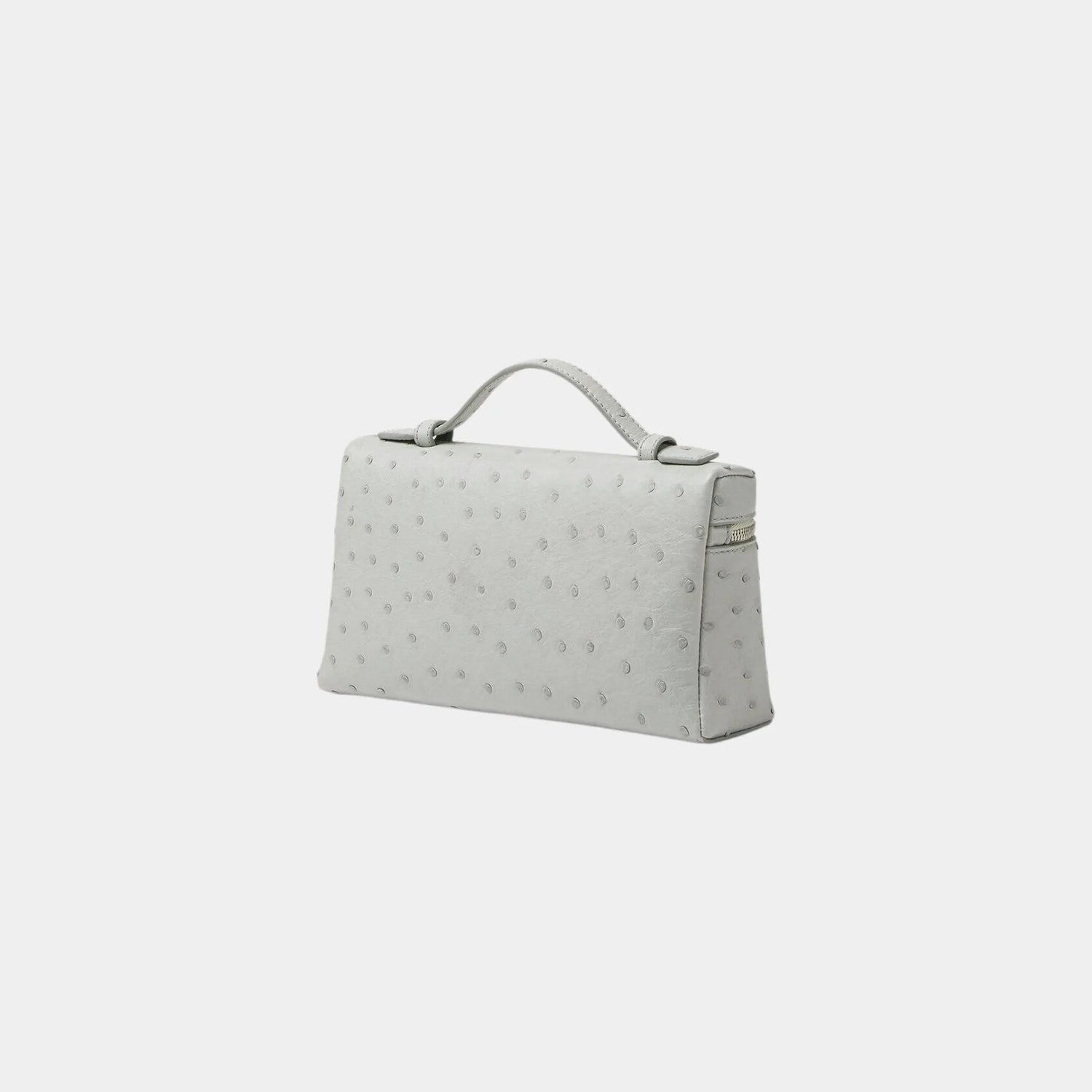 Loro Piana Extra Pocket L19 In Ostrich Leather, Deep Ice, Antique Silver, Back