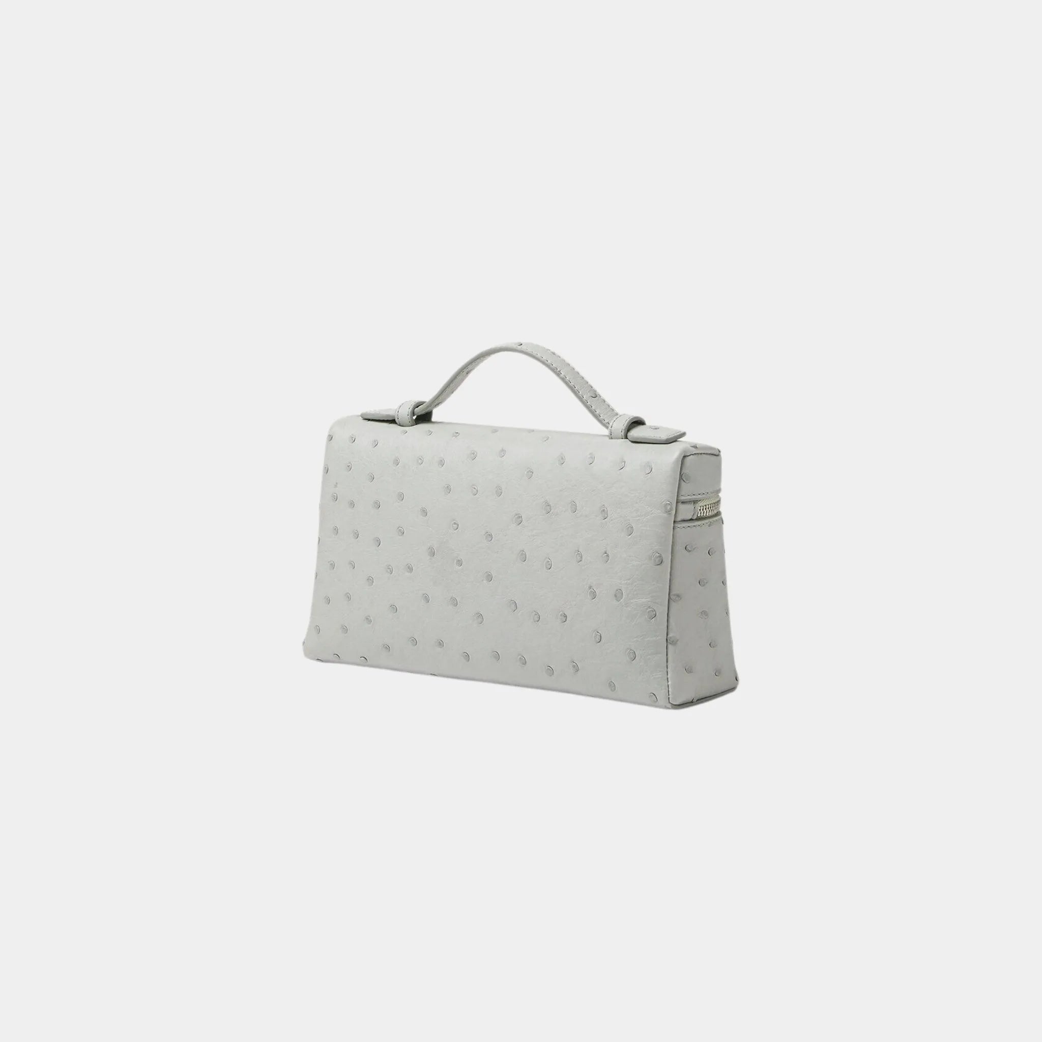 Loro Piana Extra Pocket L19 In Ostrich Leather, Deep Ice, Antique Silver, Back