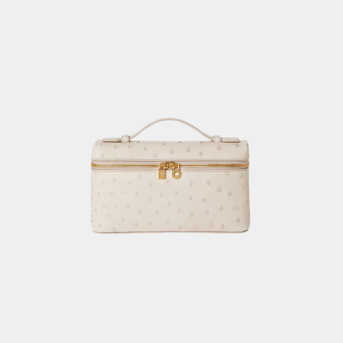 Loro Piana Extra Pocket L19 In Ostrich Leather, Light Travertine, Front
