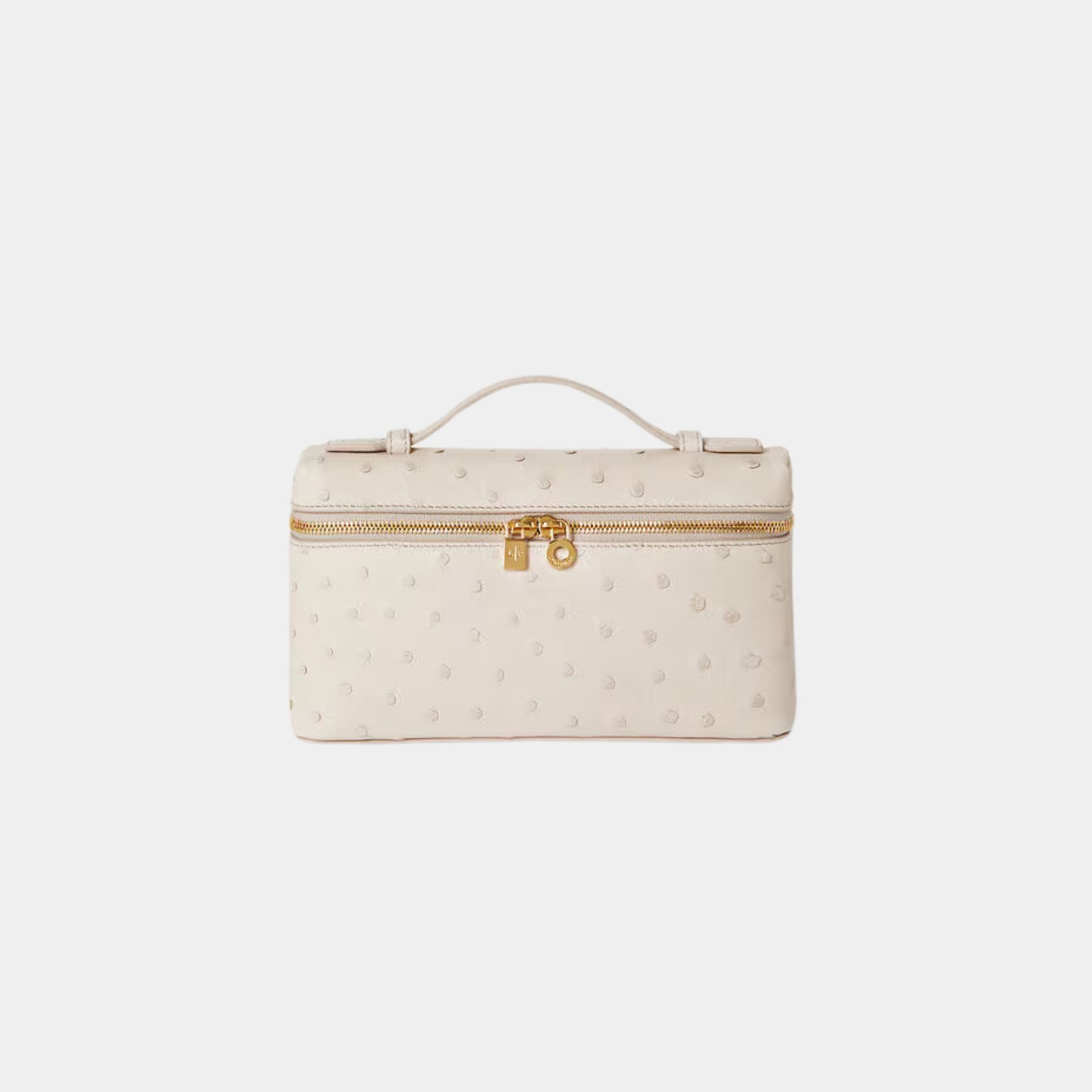 Loro Piana Extra Pocket L19 In Ostrich Leather, Light Travertine, Front