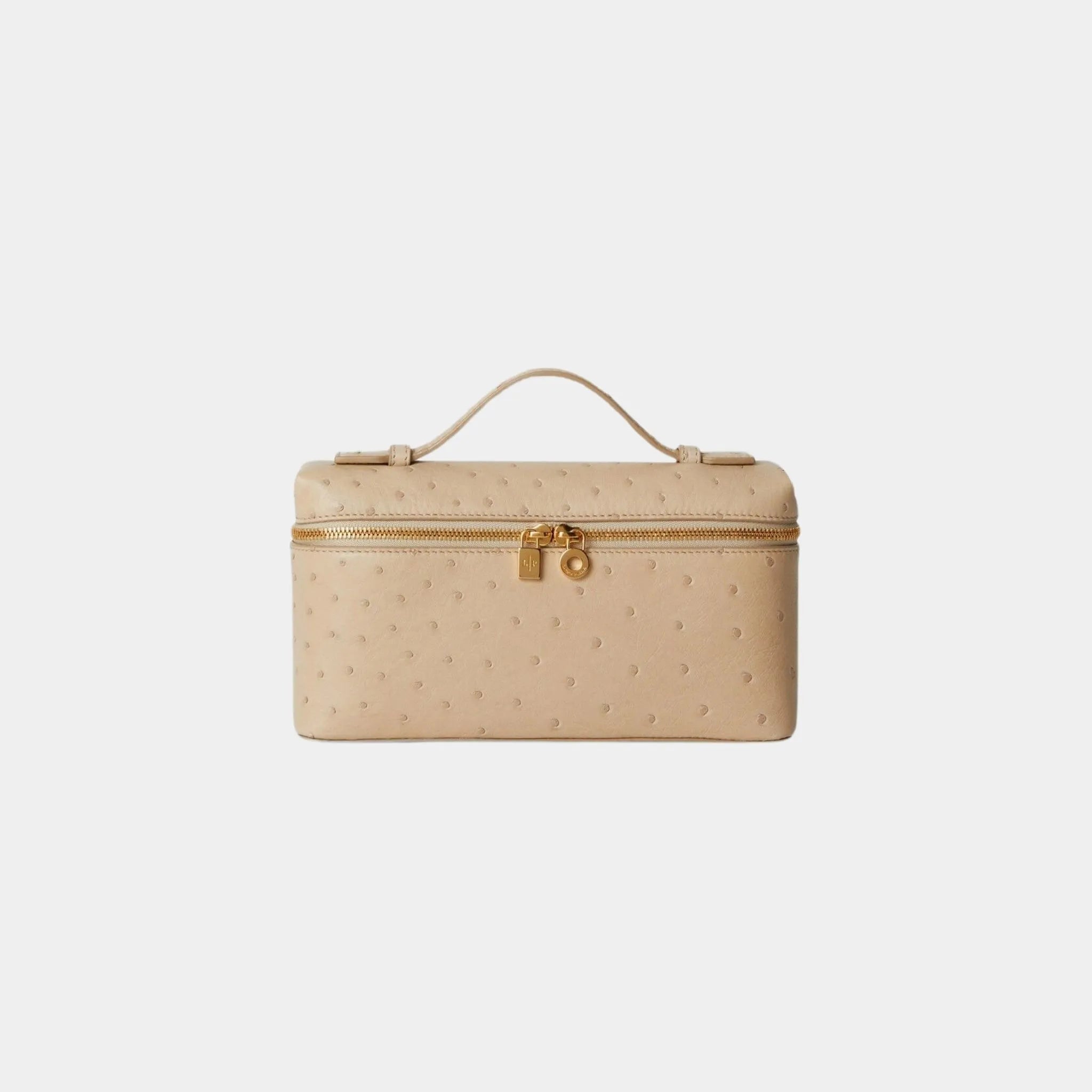 Loro Piana Extra Pocket L19 In Ostrich Leather, Orix, Sun Gold, Front