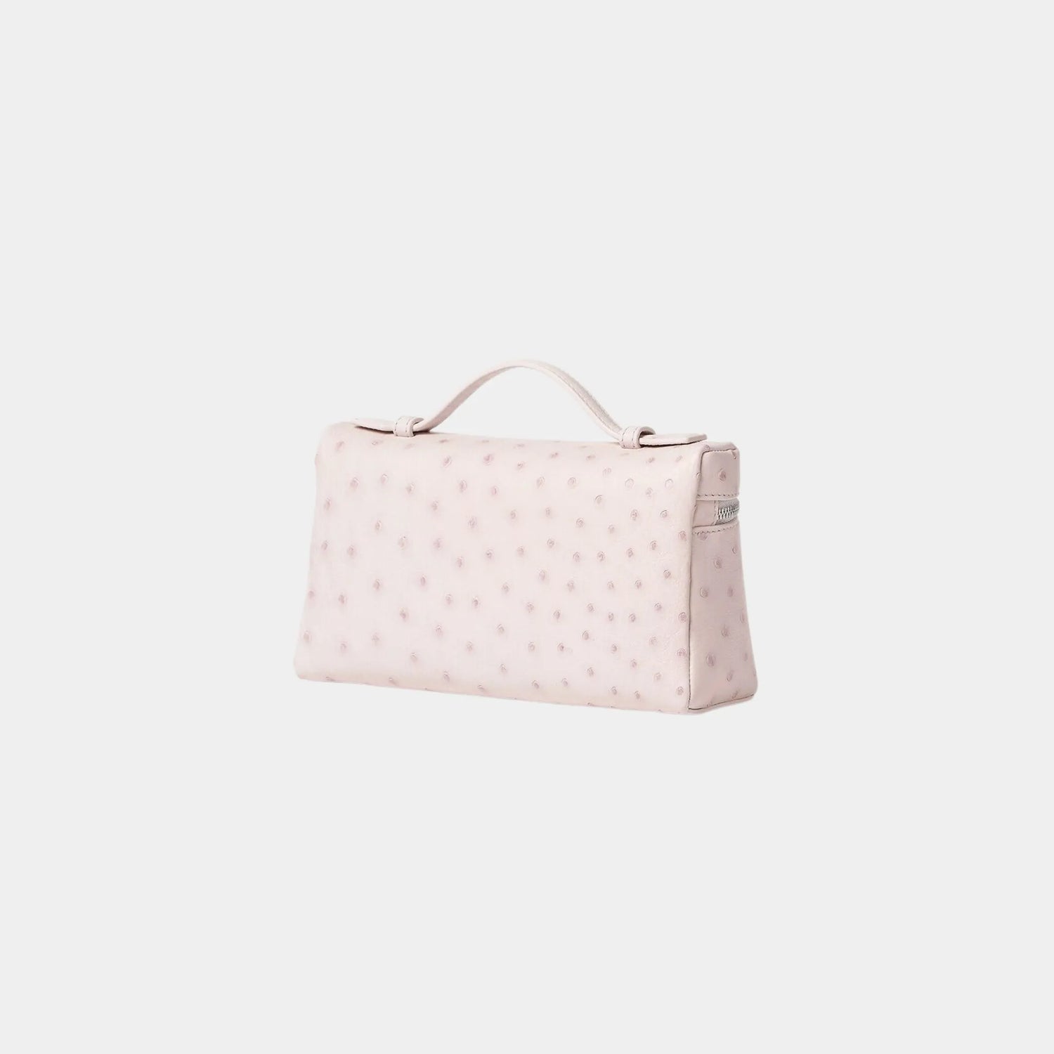 Loro Piana Extra Pocket L19 In Ostrich Leather, Whisper Pink, Antique Silver, Back