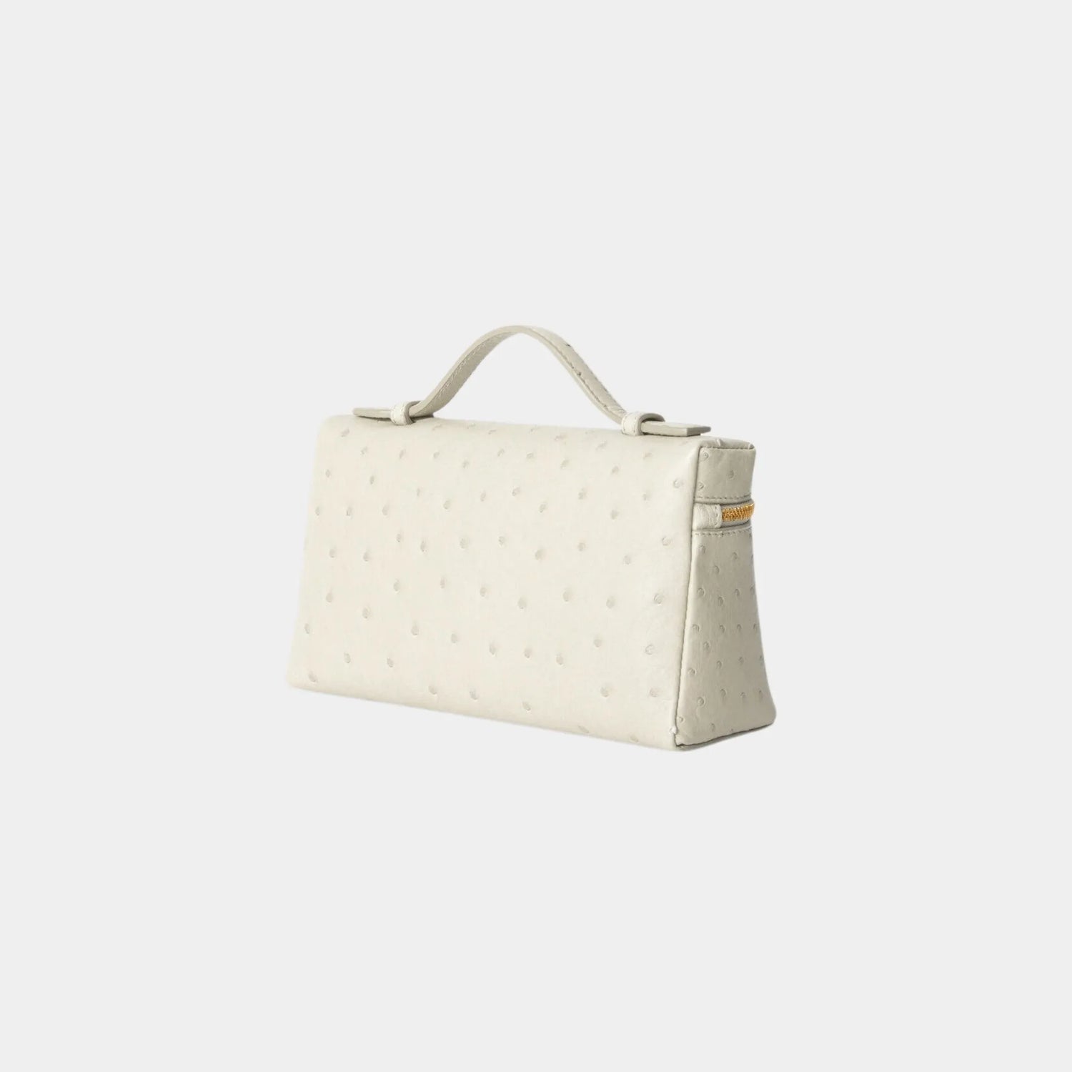 Loro Piana Extra Pocket L19 In Ostrich Leather, Whisper White, Sun Gold, Back
