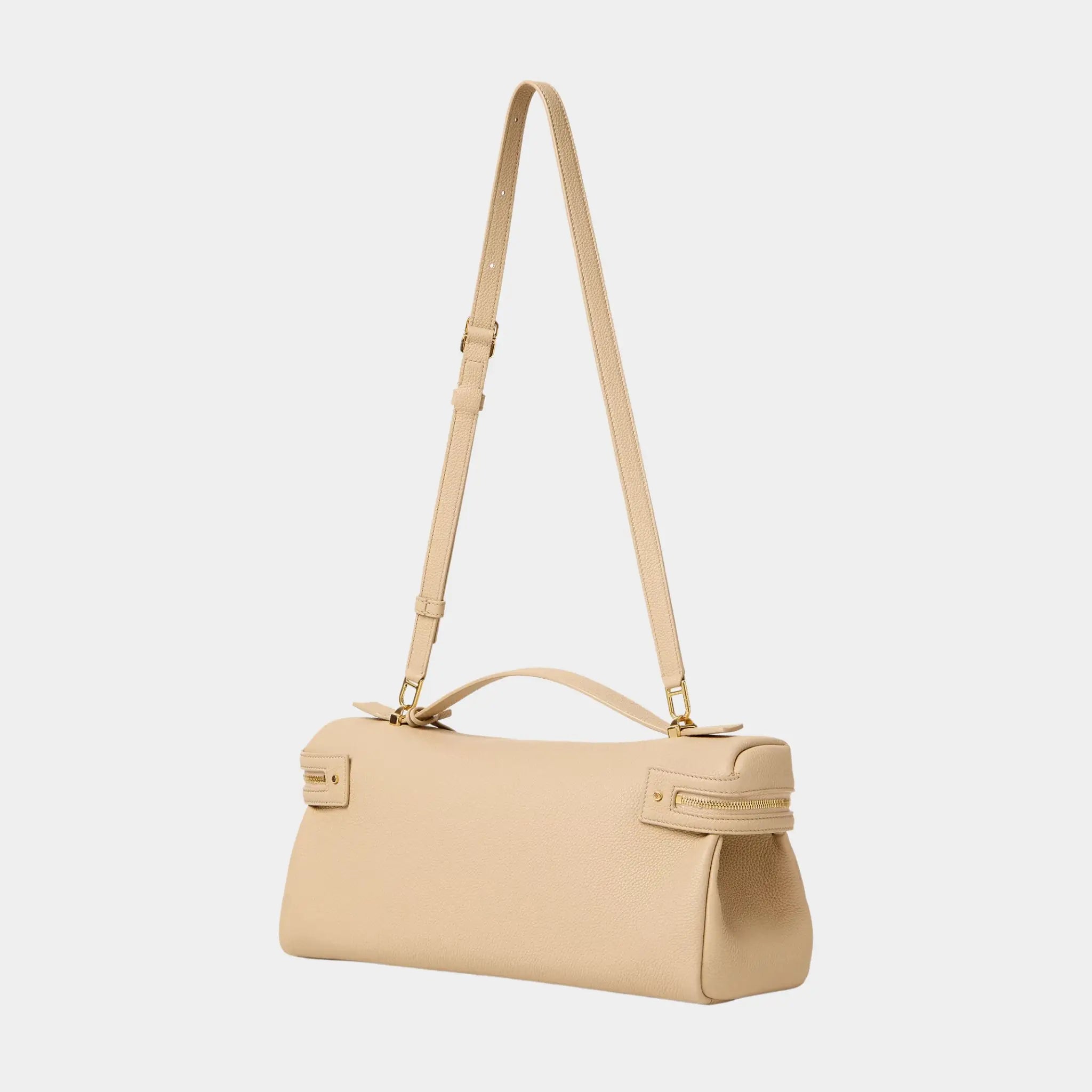 Loro Piana Extra Softy Bag L33 Calfskin, Ancient Sandstone/Sun Gold, Back