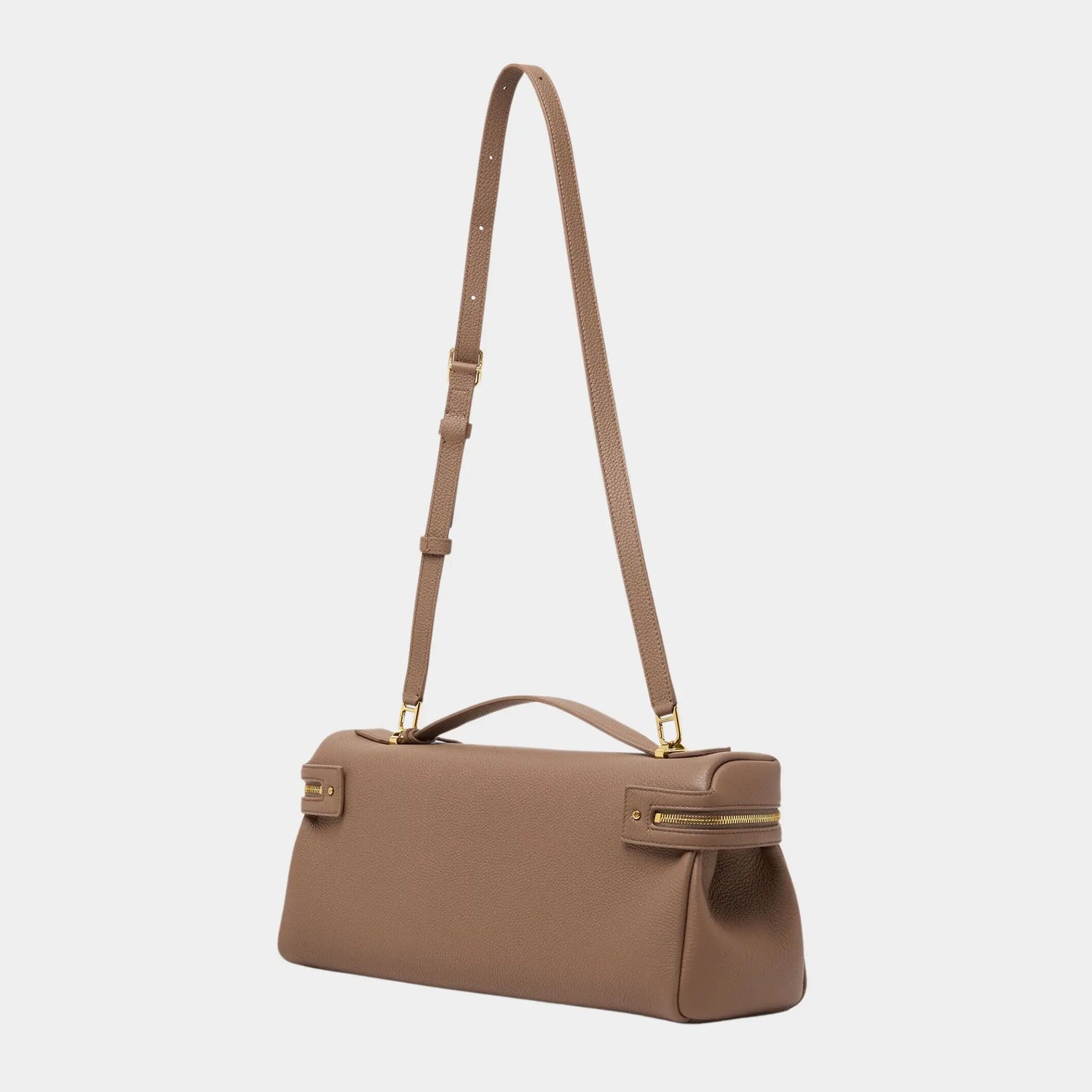 Loro Piana Extra Softy Bag L33 Calfskin, Fossil Sun Gold, Back