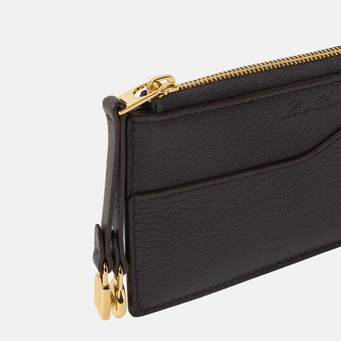 Loro Piana Extra Zip Pouch in Goatskin, Close