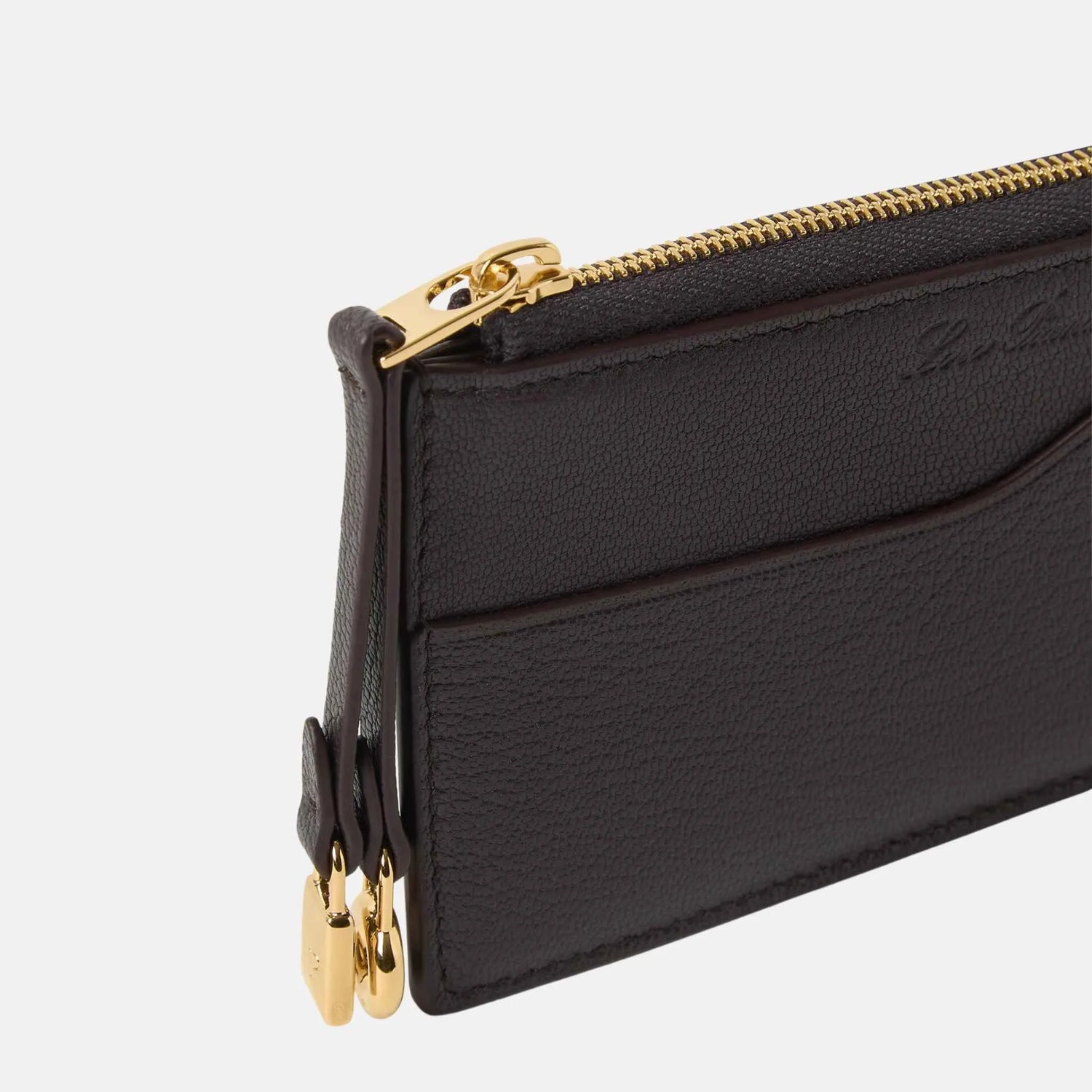 Loro Piana Extra Zip Pouch in Goatskin, Close