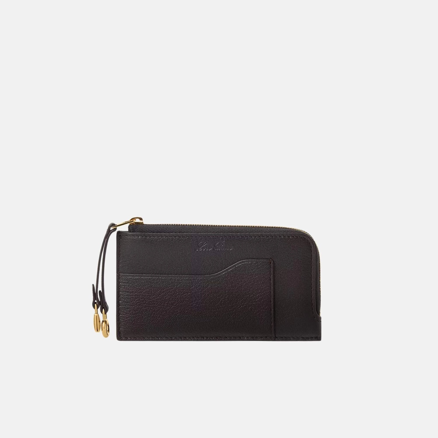 Loro Piana Extra Zip Pouch in Goatskin, Front