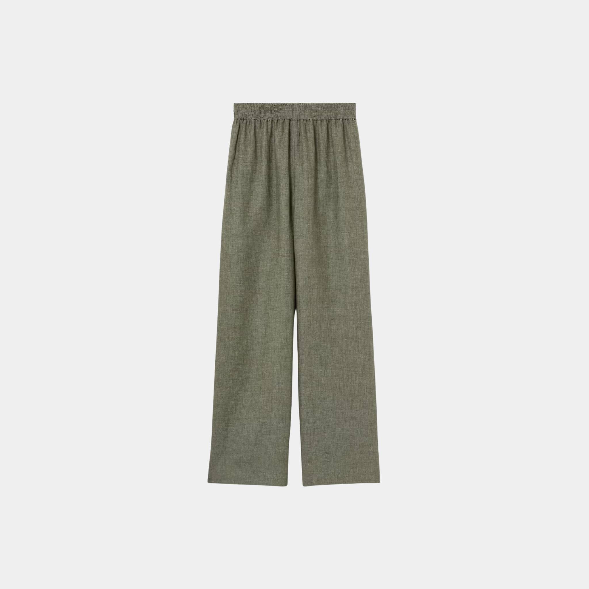 Loro Piana Gianfranco Trousers Linen, Green Landscape, Back