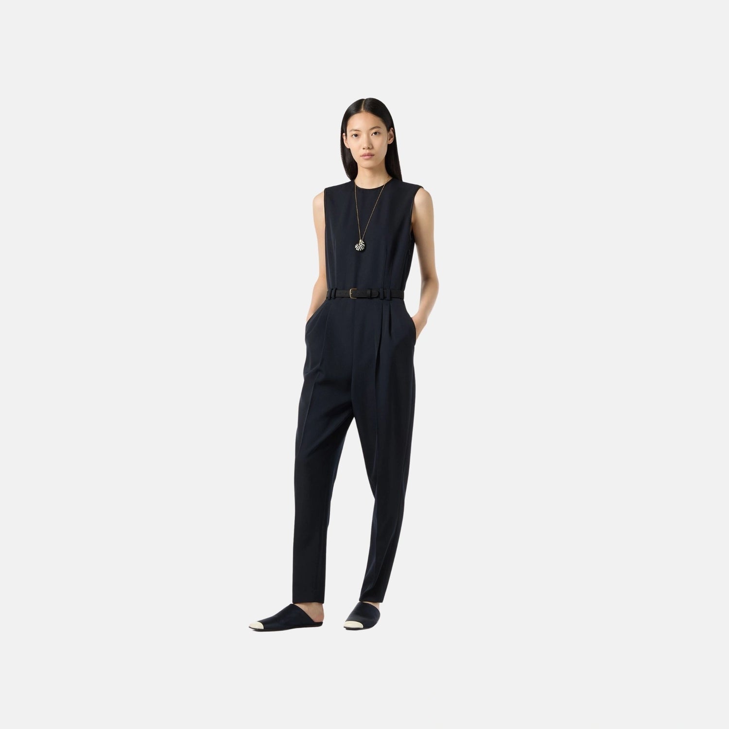 Loro Piana Headley Jumpsuit in Wool, Model Front