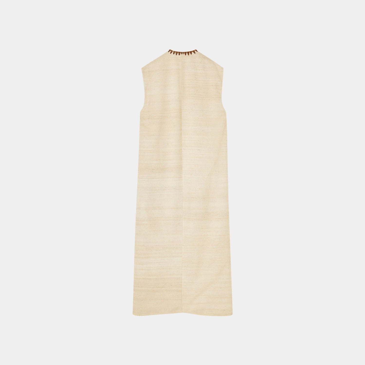 Loro Piana Jamey Gilet Silk, Birch Bark, Back