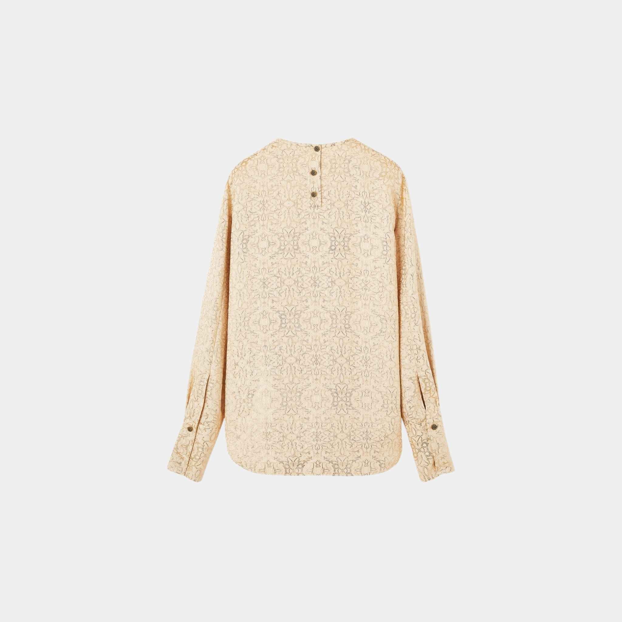 Loro Piana Jami Blouse Silk, Golden Butter, Back