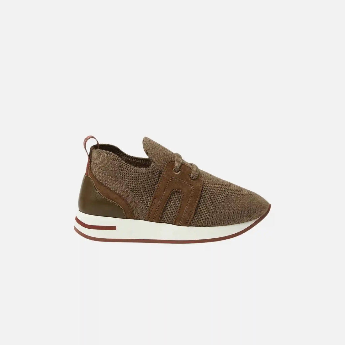 Loro Piana Kids 360 Flexy Walk Sneaker Wish Wool Sole, Moorland, Side