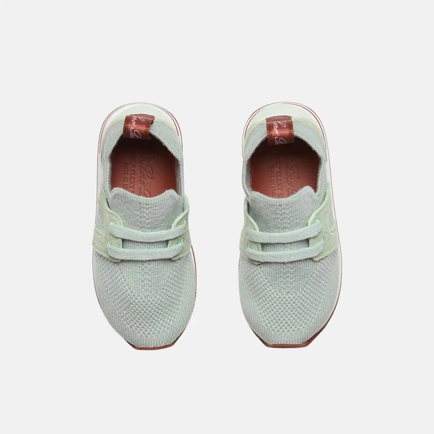 Loro Piana Kids 360 Flexy Walk Sneaker Wish Wool Sole, Pale Leaf, Top
