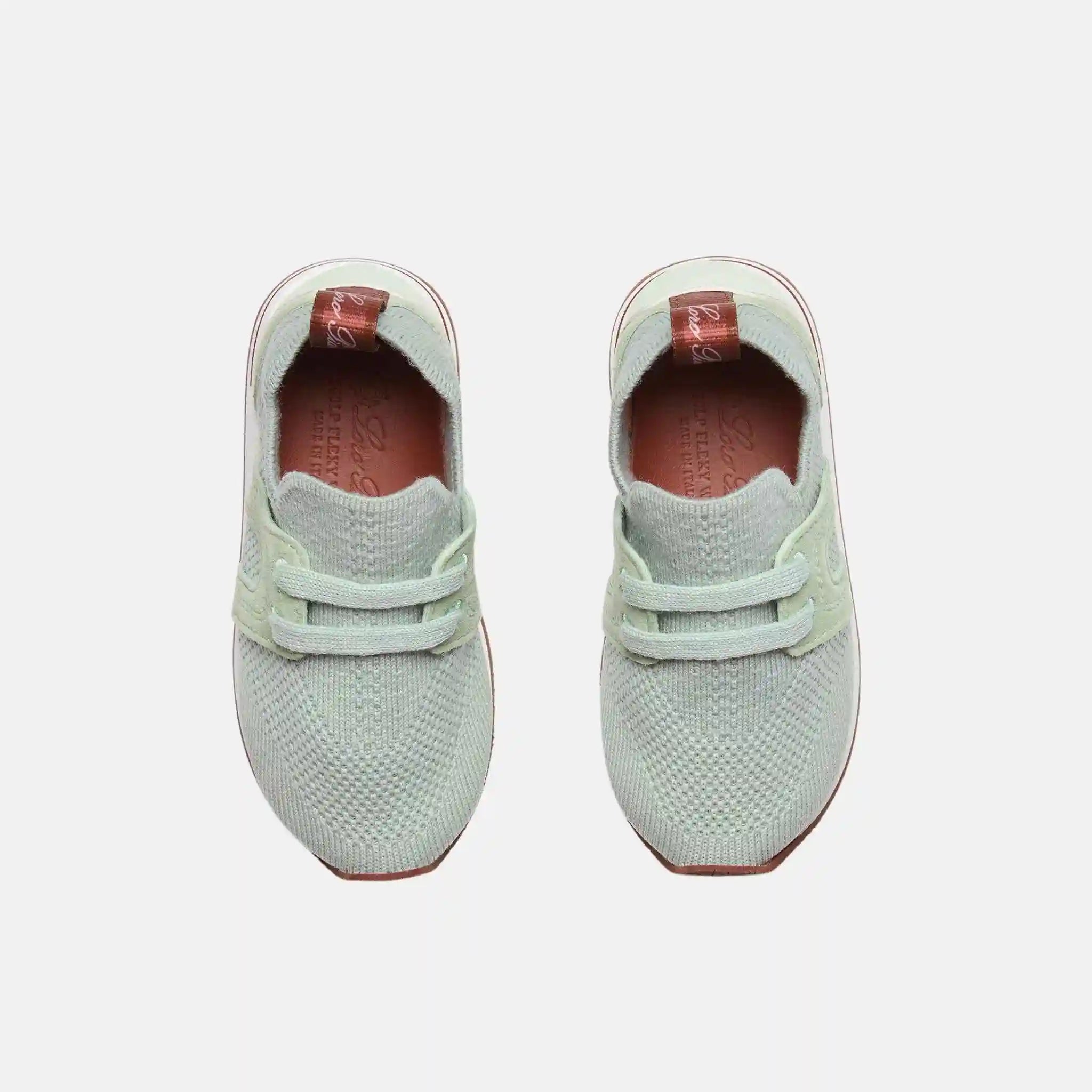 Loro Piana Kids 360 Flexy Walk Sneaker Wish Wool Sole, Pale Leaf, Top