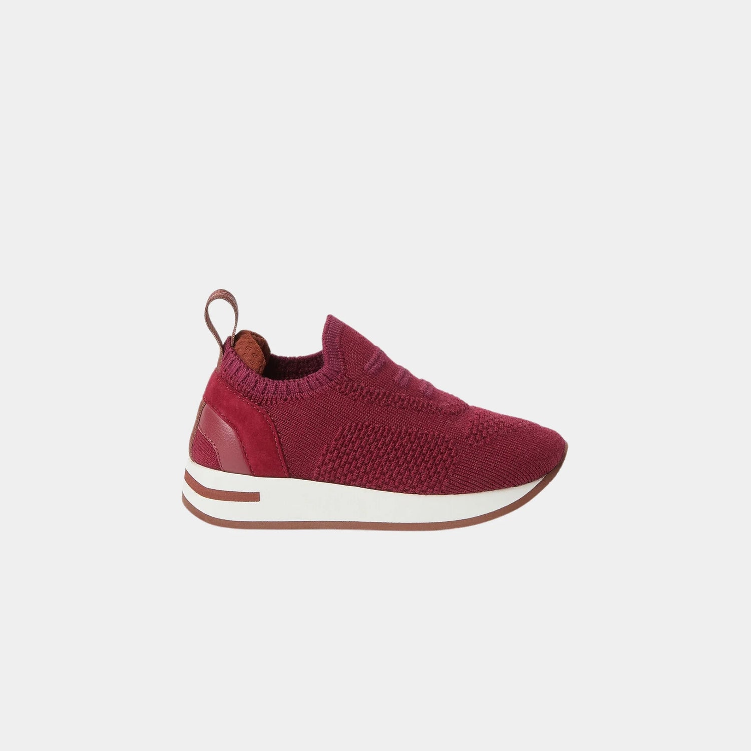 Loro Piana Kids 360 Slip On Sneaker in Wish Wool, Betel Berry, Side