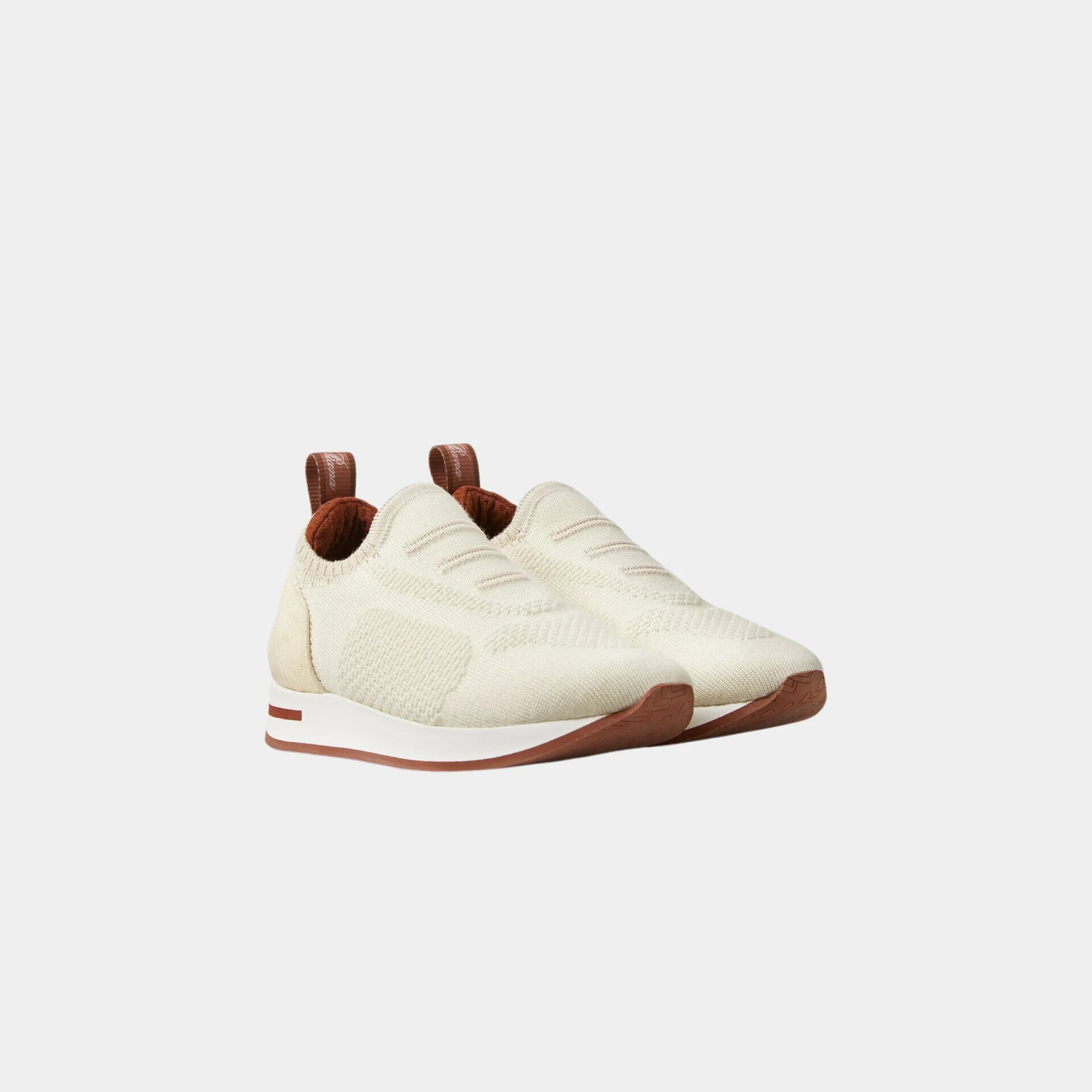 Loro Piana Kids 360 Slip On Sneaker in Wish Wool, Butter, Front