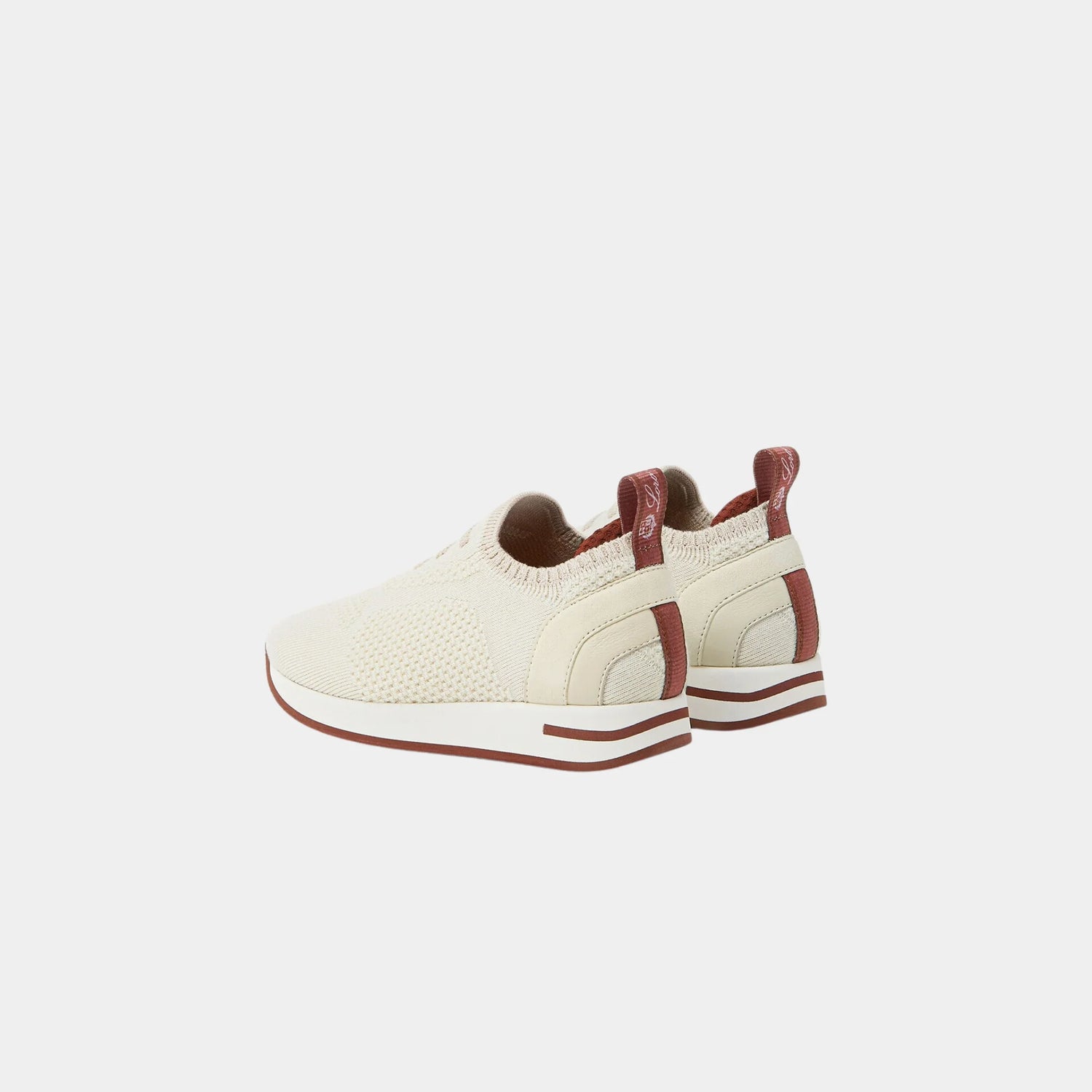 Loro Piana Kids 360 Slip On Sneaker in Wish Wool, Coconut Milk, Back