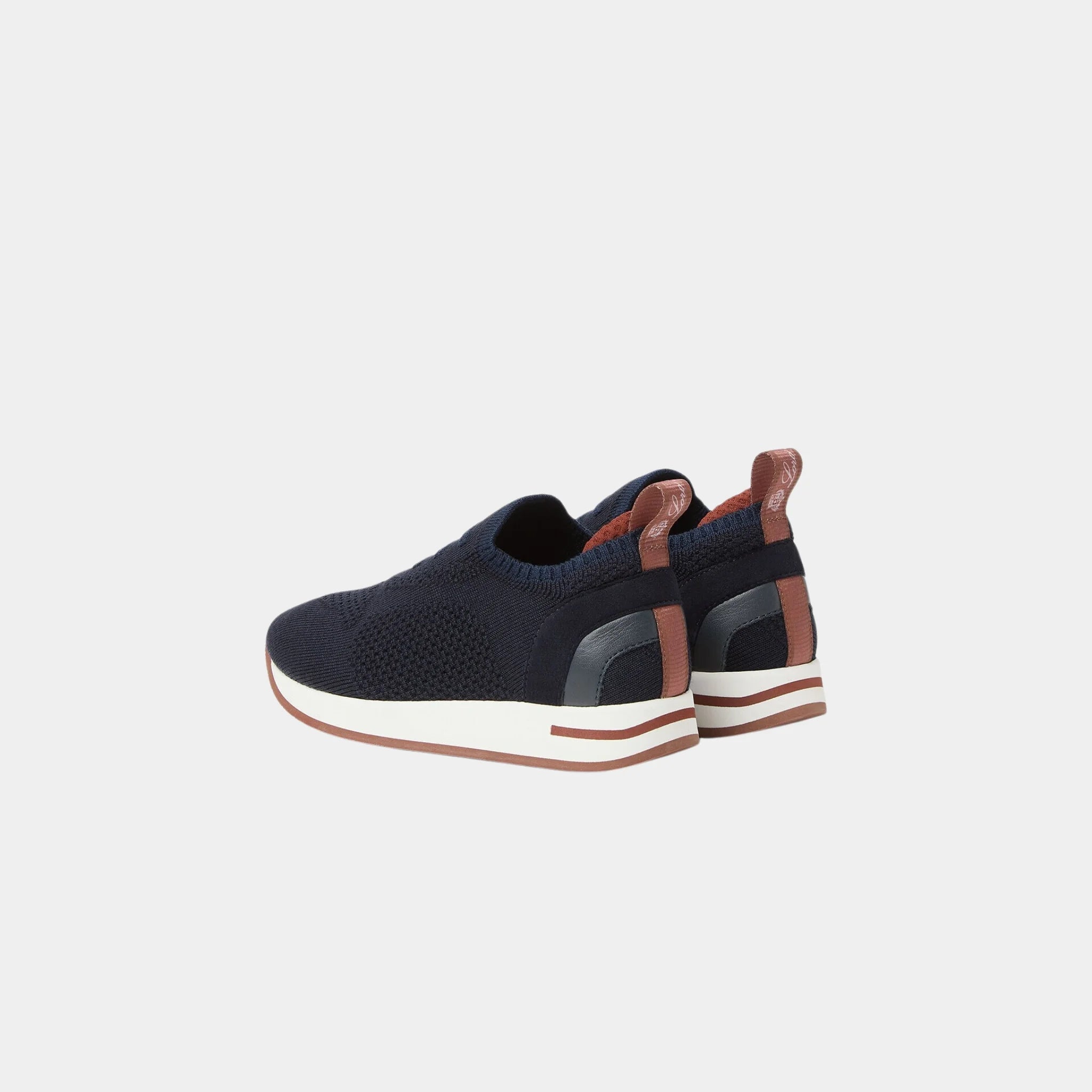 Loro Piana Kids 360 Slip On Sneaker in Wish Wool, Navy Blue, Back