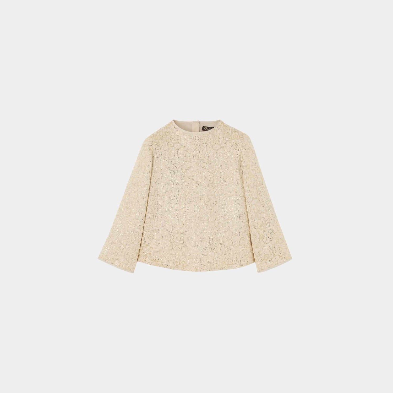 Loro Piana Kids Arazzo Blouse Silk, Goldent Butter, Front