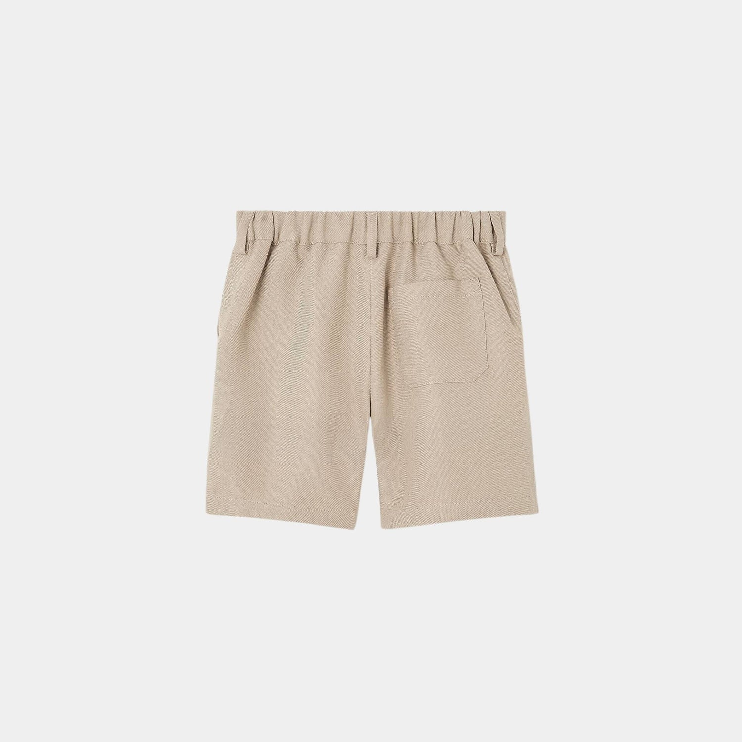 Loro Piana Kids Loris Bermuda Linen Shorts, Dark Stone, Back