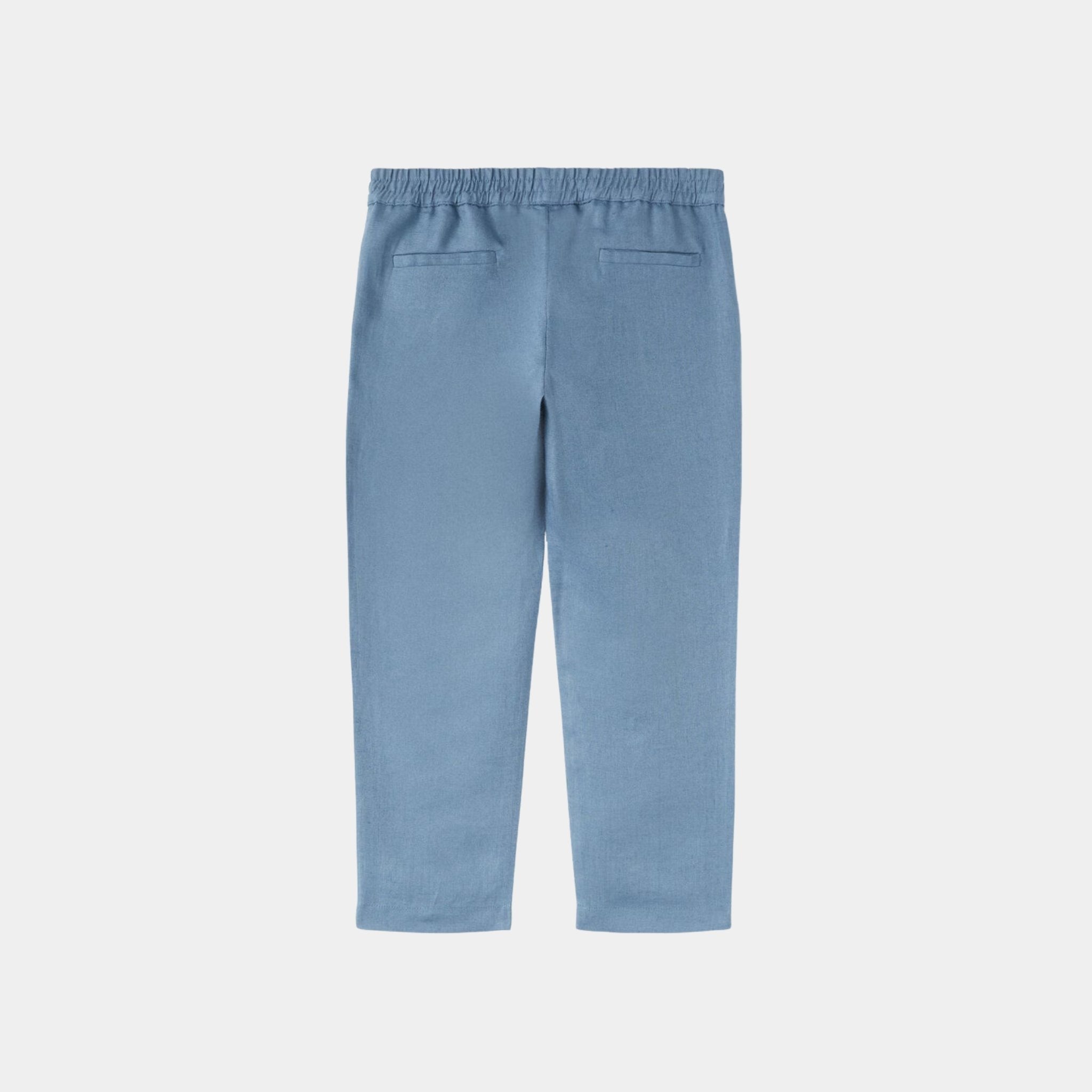 Loro Piana Kids Markus Trousers Linen, Blue Mirage, Back