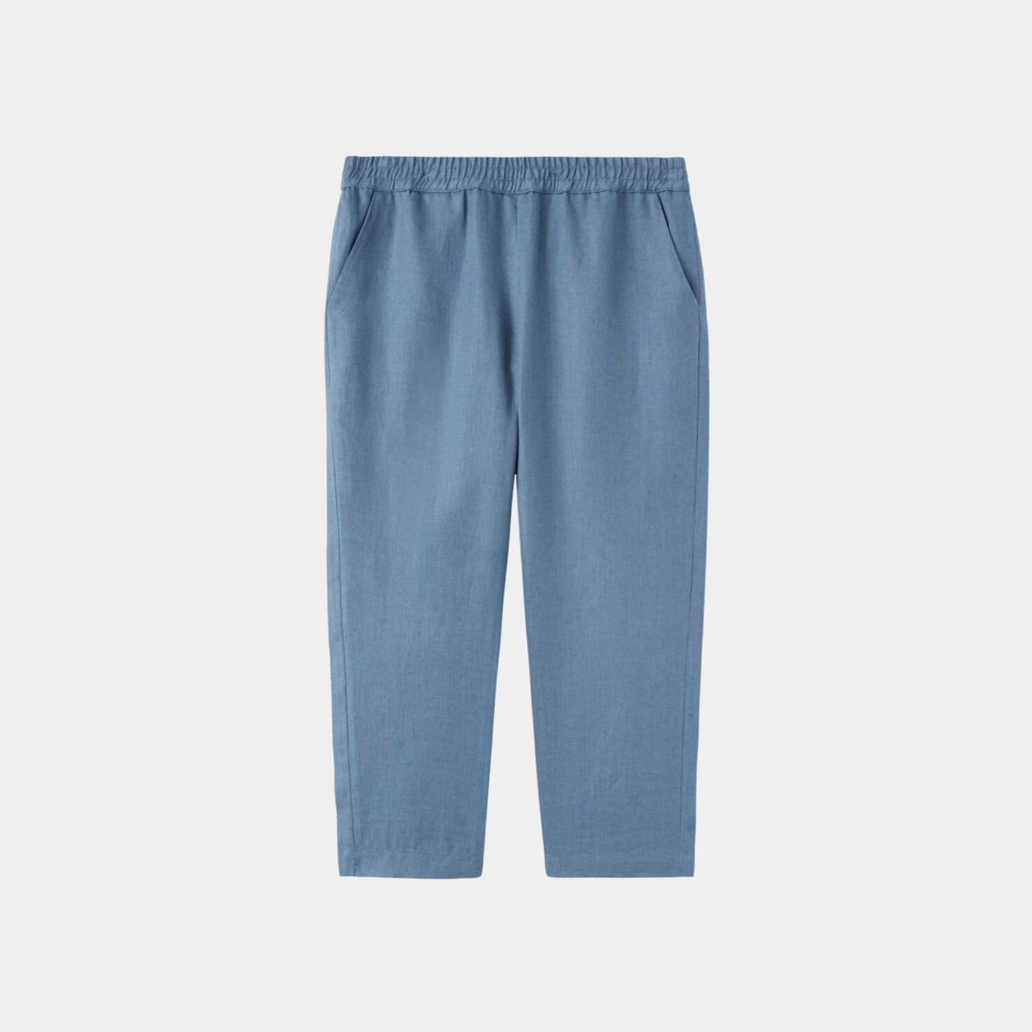 Loro Piana Kids Markus Trousers Linen, Blue Mirage, Front