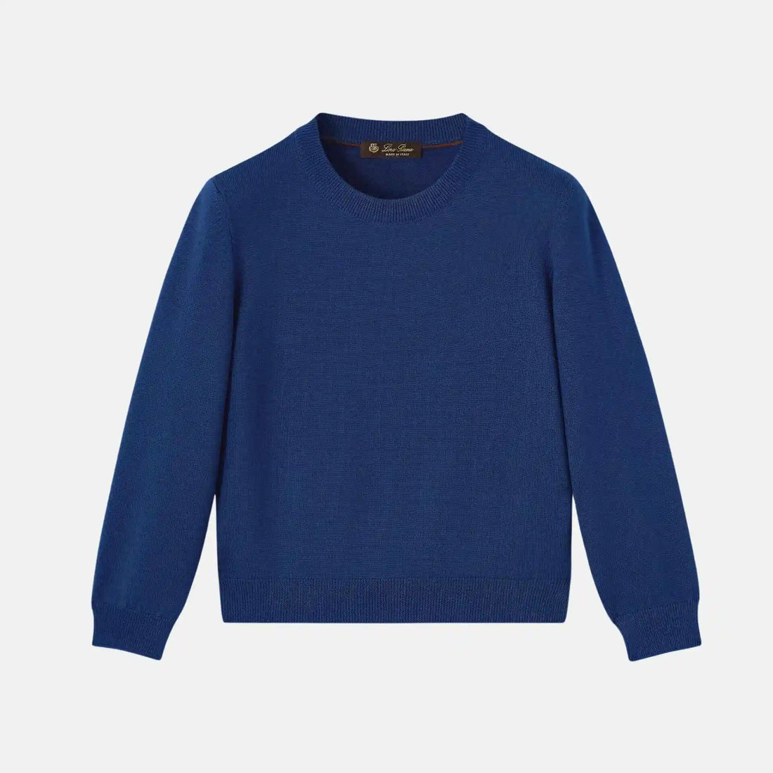 Loro Piana Kids Marvelous Crewneck Wish Wool, Blue, Front