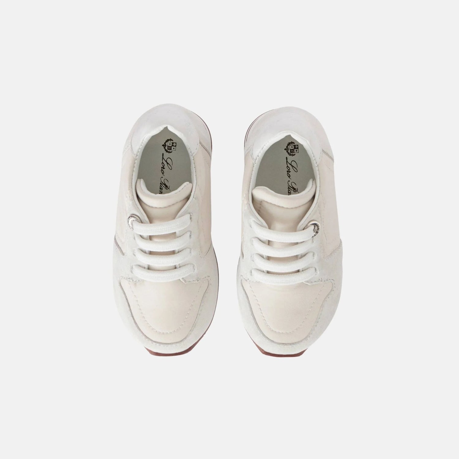 Loro Piana Kids My Wind Sneaker Suede Goatskin Storm System, Desert Light, Top