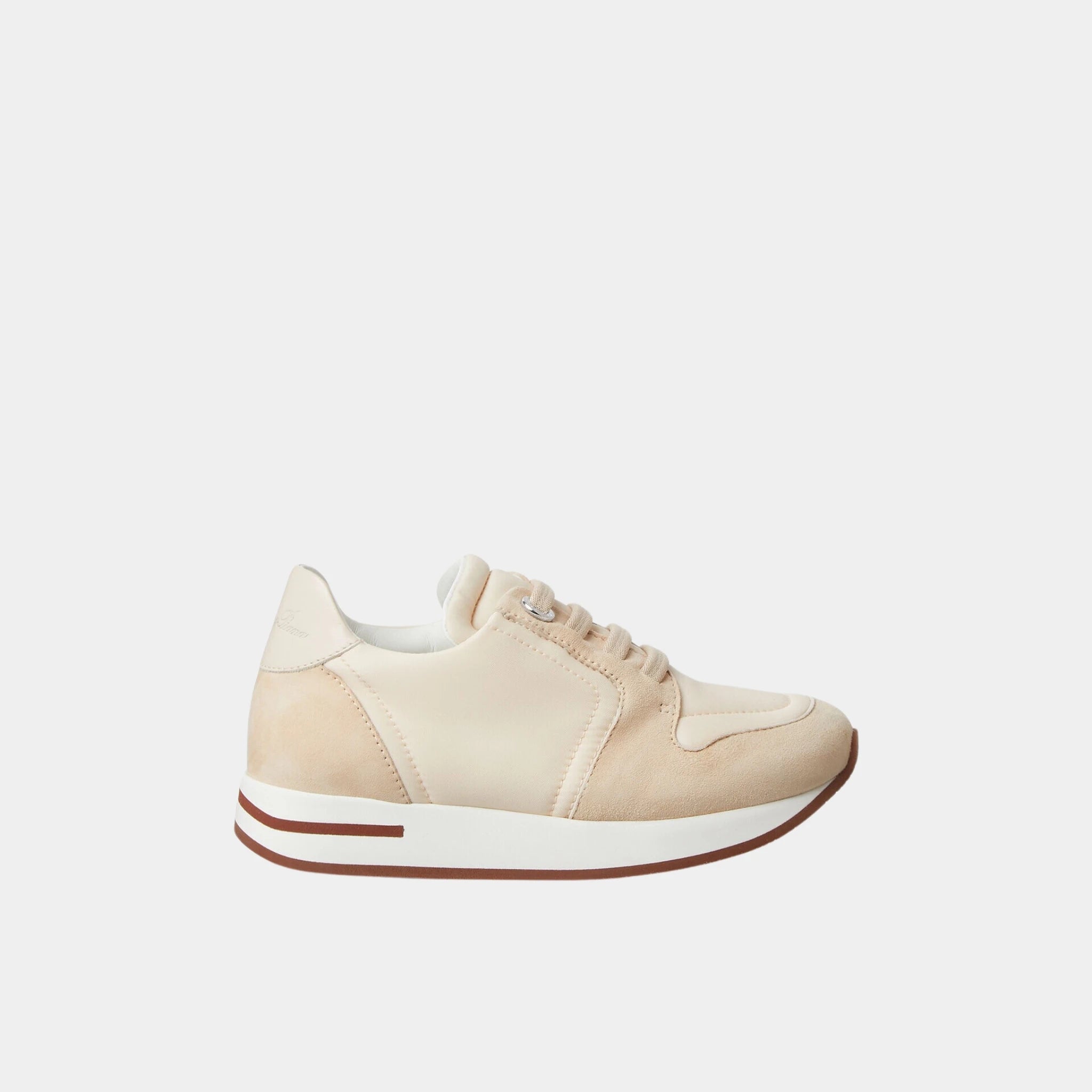 Loro Piana Kids My Wind Sneaker Suede Goatskin Storm System, Vulcanic Rose, Side