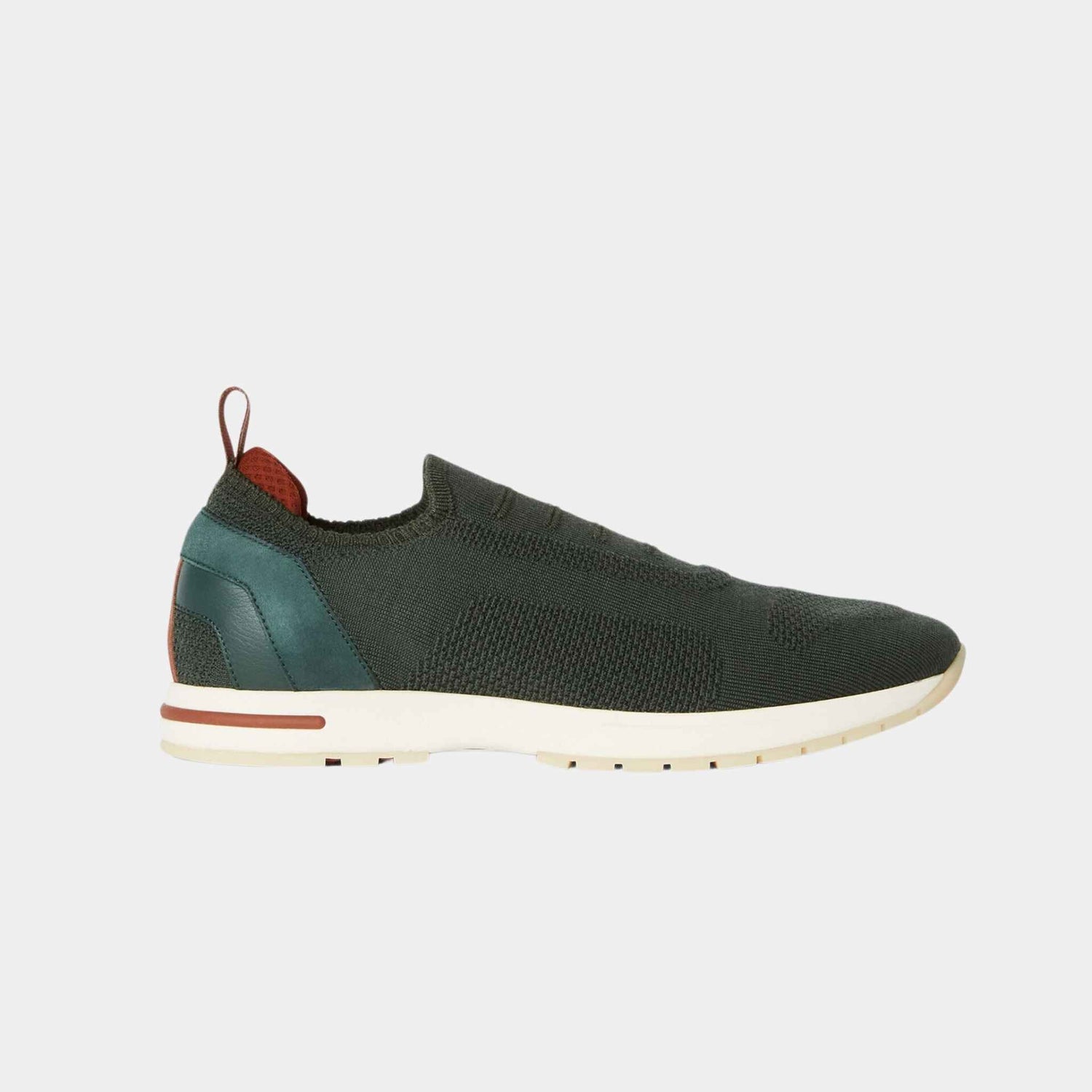 Loro Piana 360 LP Flexy Walk Sneakers With Kummel Colored Eyelets, Agano Green, Side