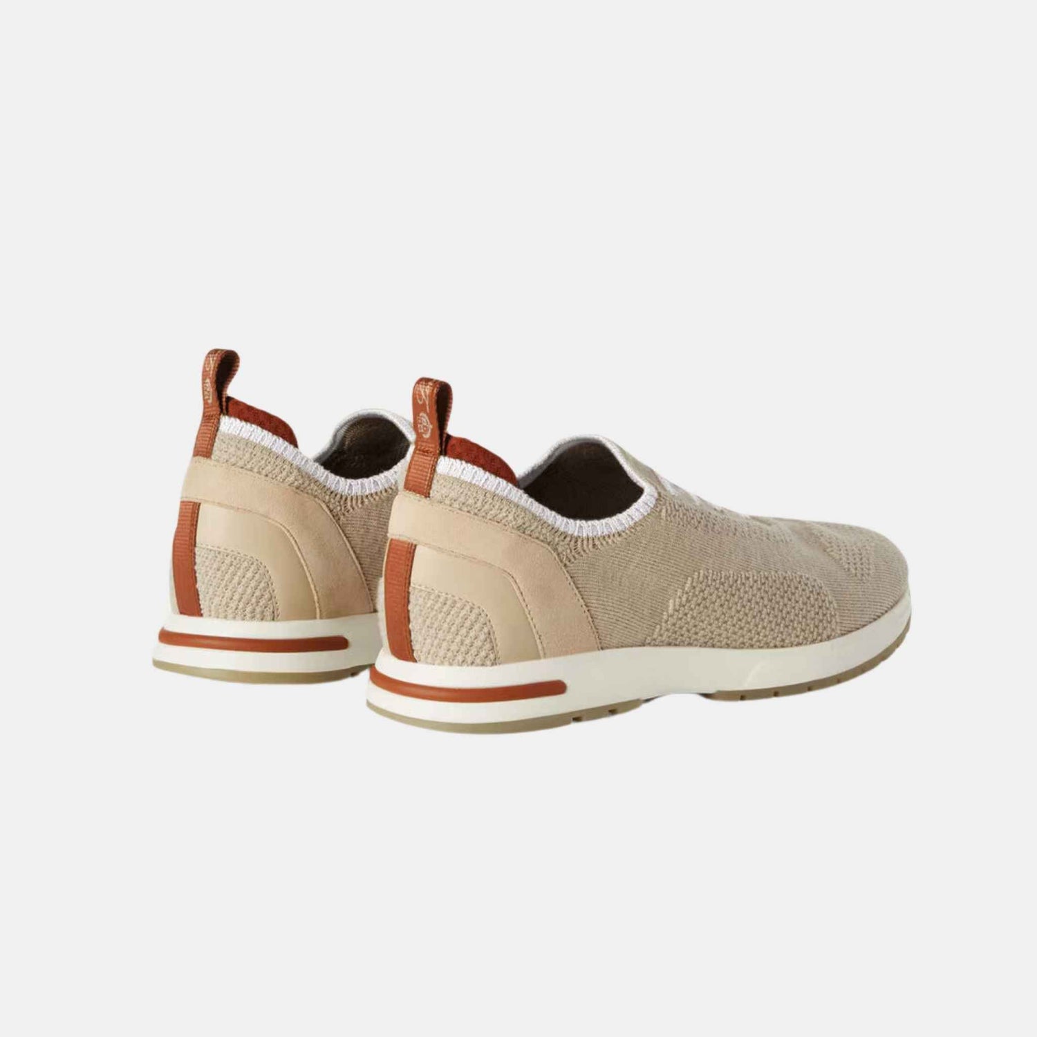 Loro Piana 360 LP Flexy Walk Sneakers With Kummel Colored Eyelets, Beige Melange, Back View