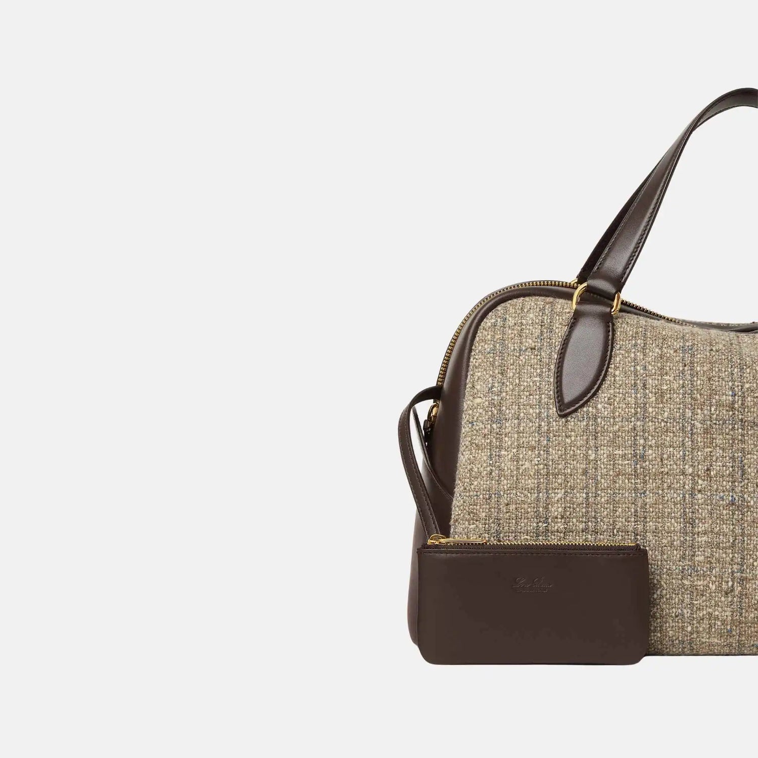 Loro Piana Medium Needle Bag in Virgin Wool and Linen, Close