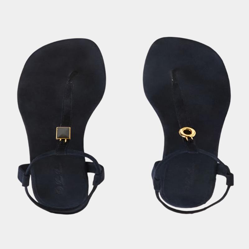 Loro Piana Mindil Sandal Navy Blue top view